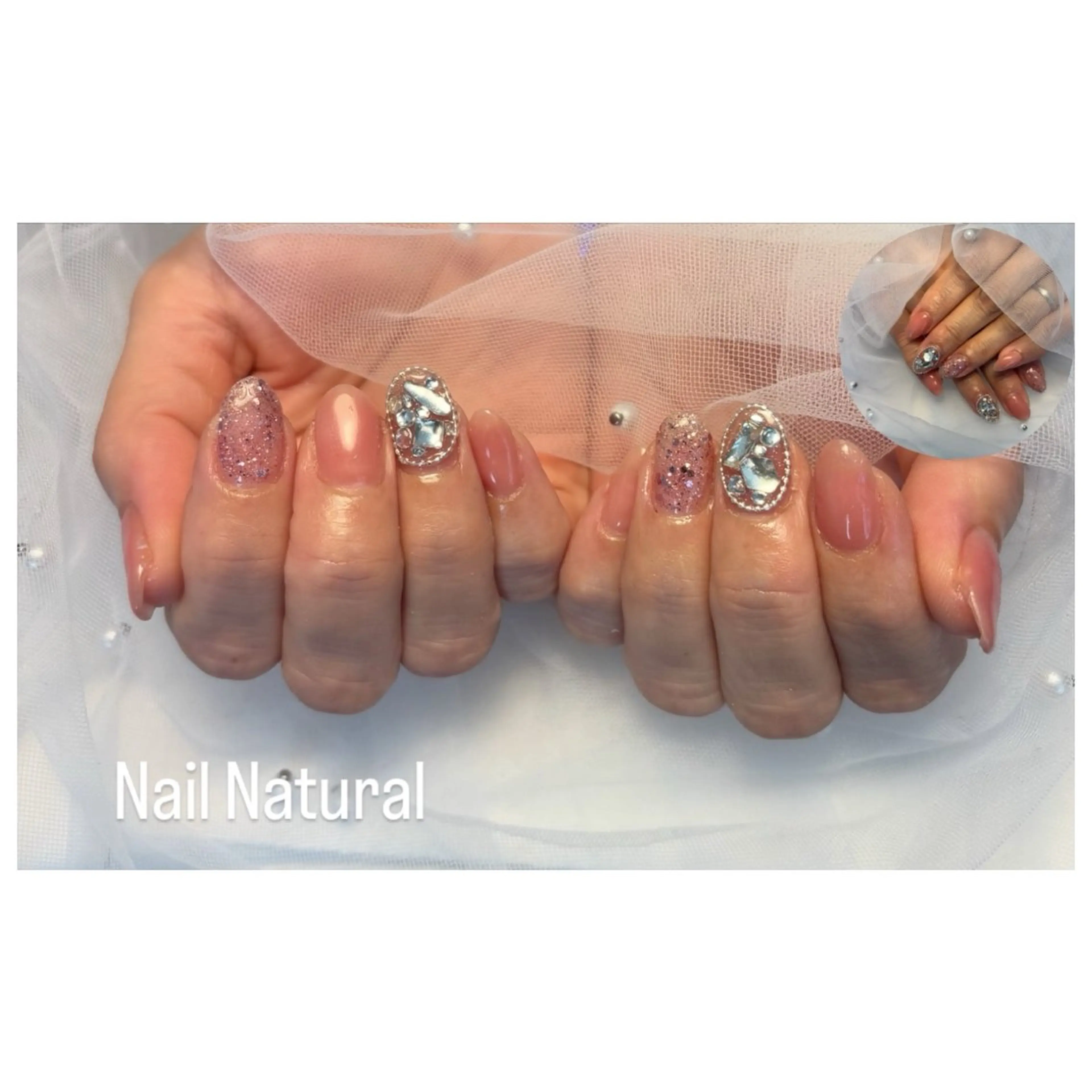 ネイル フラッシュネイル フットネイル フレンチネイル ジェルネイル ガラスフレンチ Nail salon Natulalのネイルデザイン