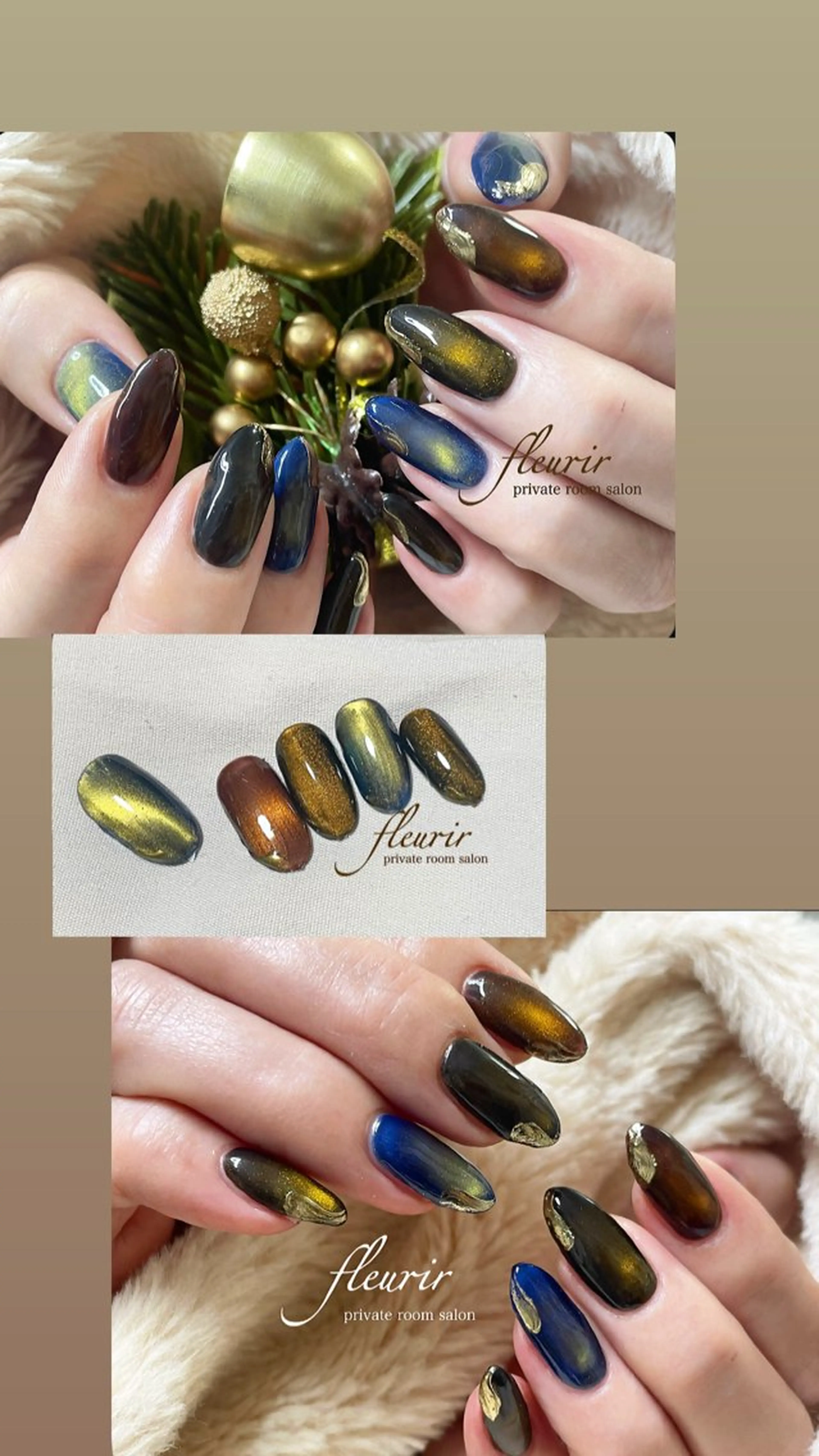 【ビンテージ:オフ別途追加】渋いお色合わせのマグネット！ミラーアートだけのシンプルなデザインでもしっかり主張してくれますの写真