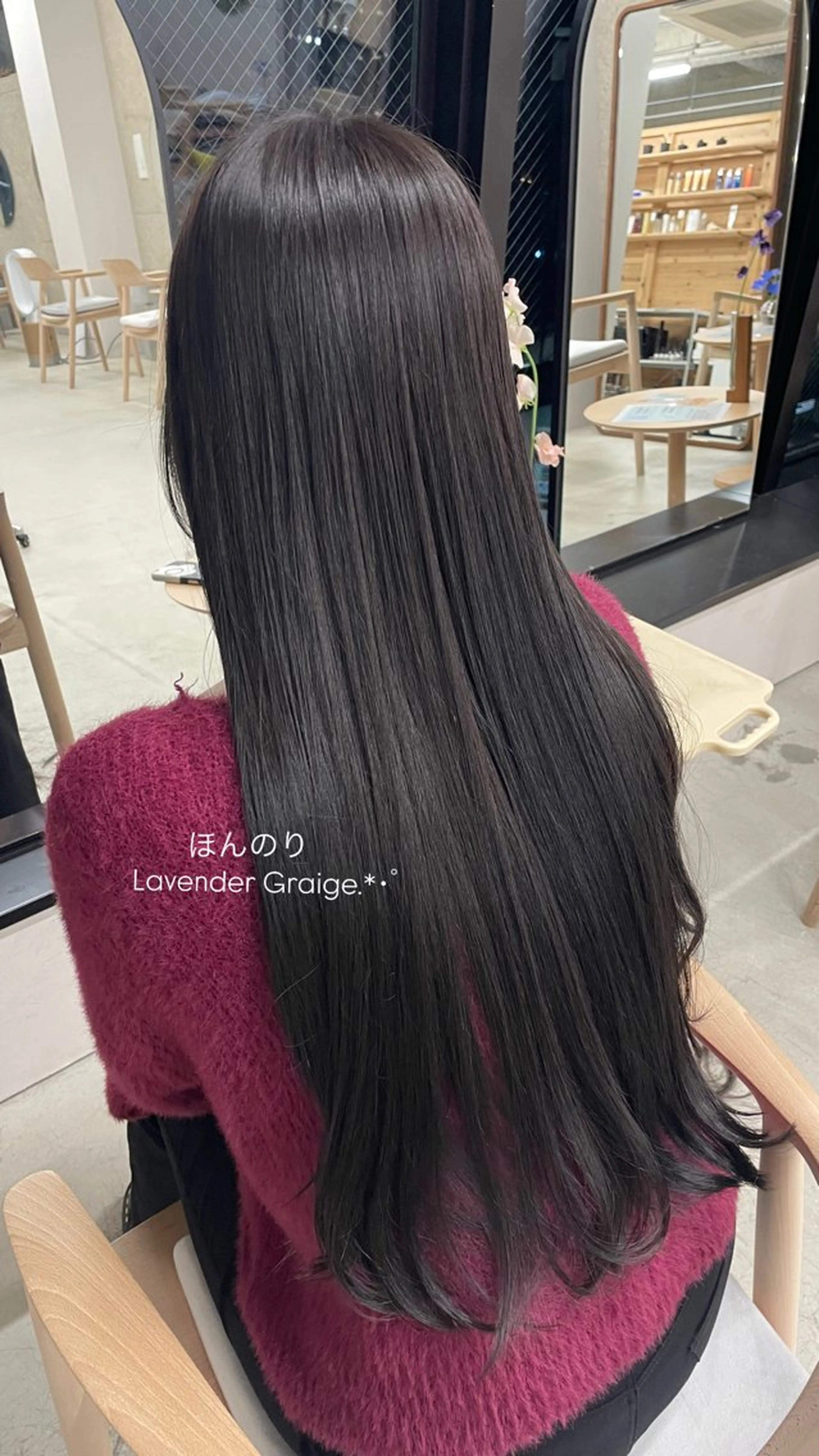ロング カラー 透明感カラー グレージュ ラベンダーカラー ラベンダーグレージュ ラベンダーグレー カット ヘアカラー トリートメント 『SiLO』 rumiのヘアスタイル