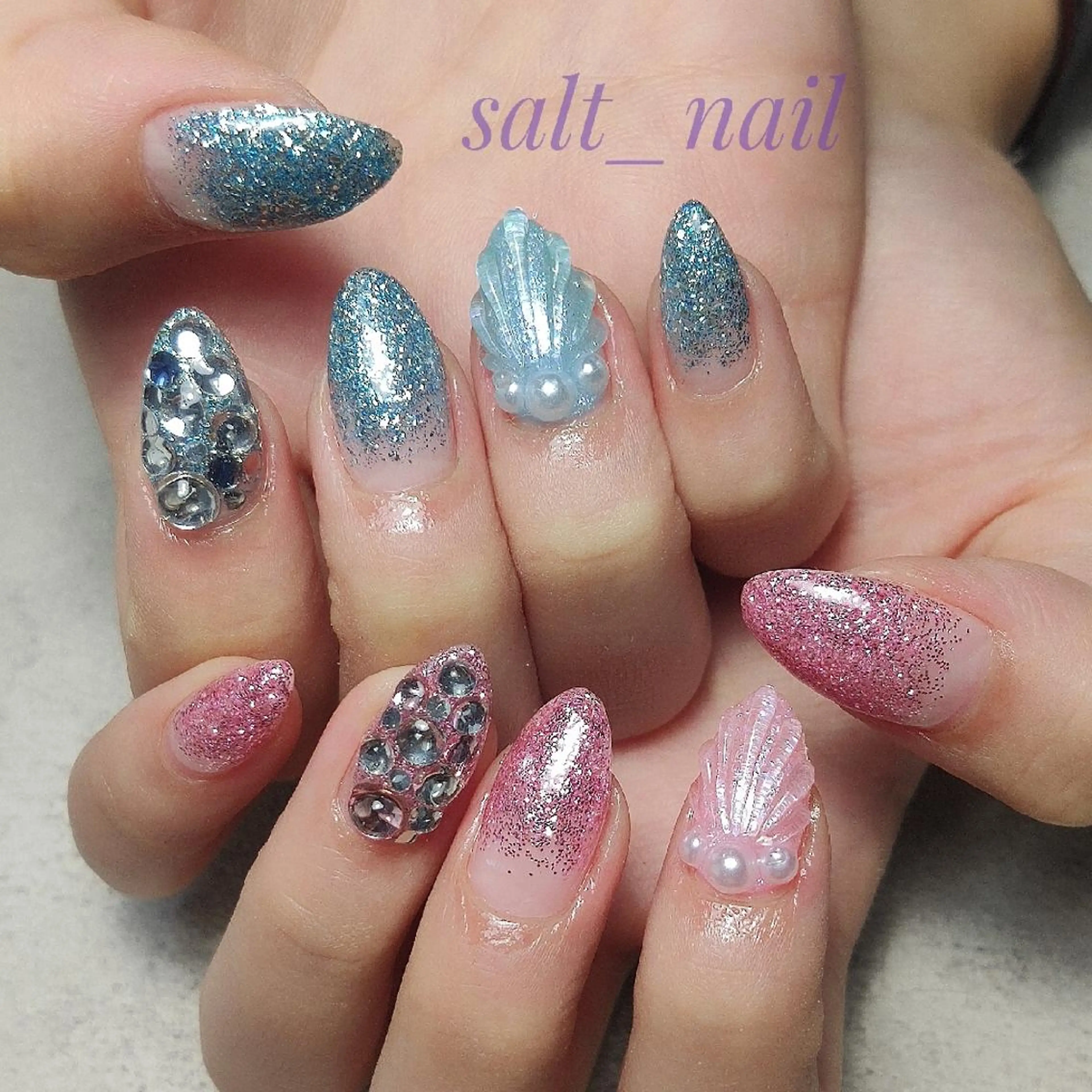 ネイル ラメ(グリッター) 個人サロン saltnailのネイルデザイン