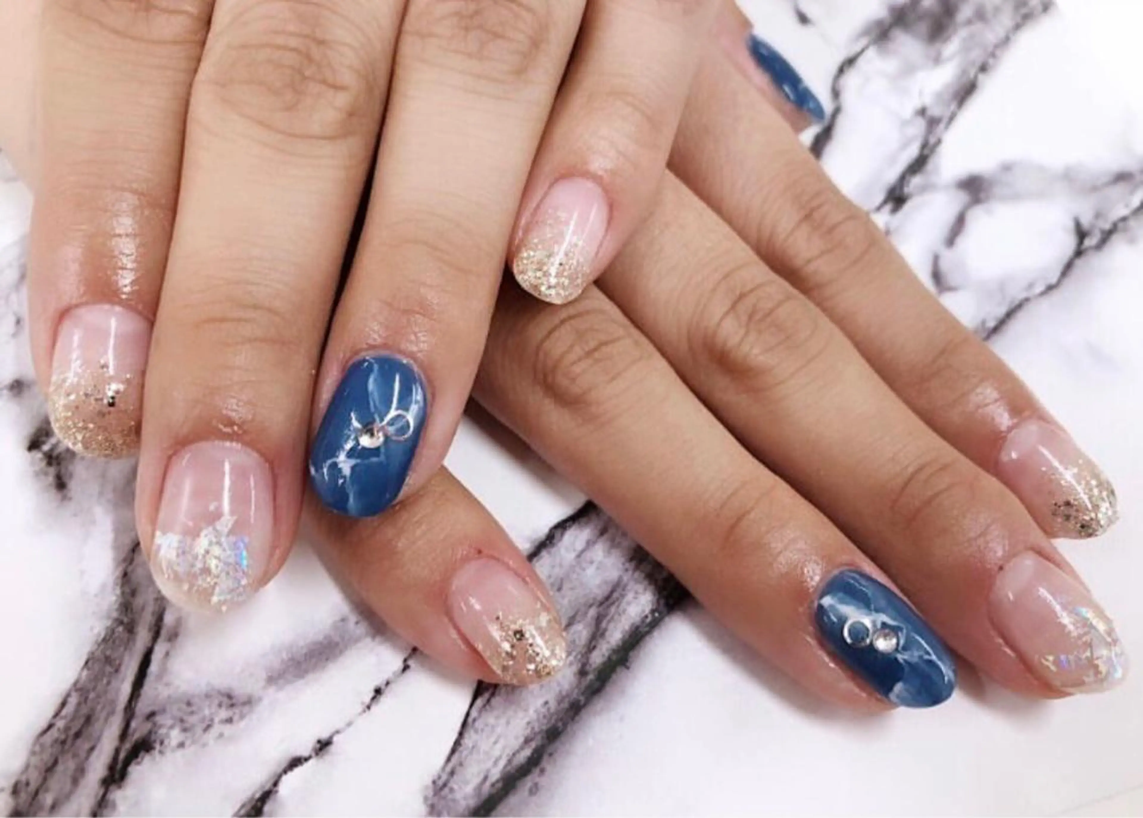 ネイル 大理石ネイル(マーブル) ハンドネイル はあとねいる 安佐南店のネイルデザイン