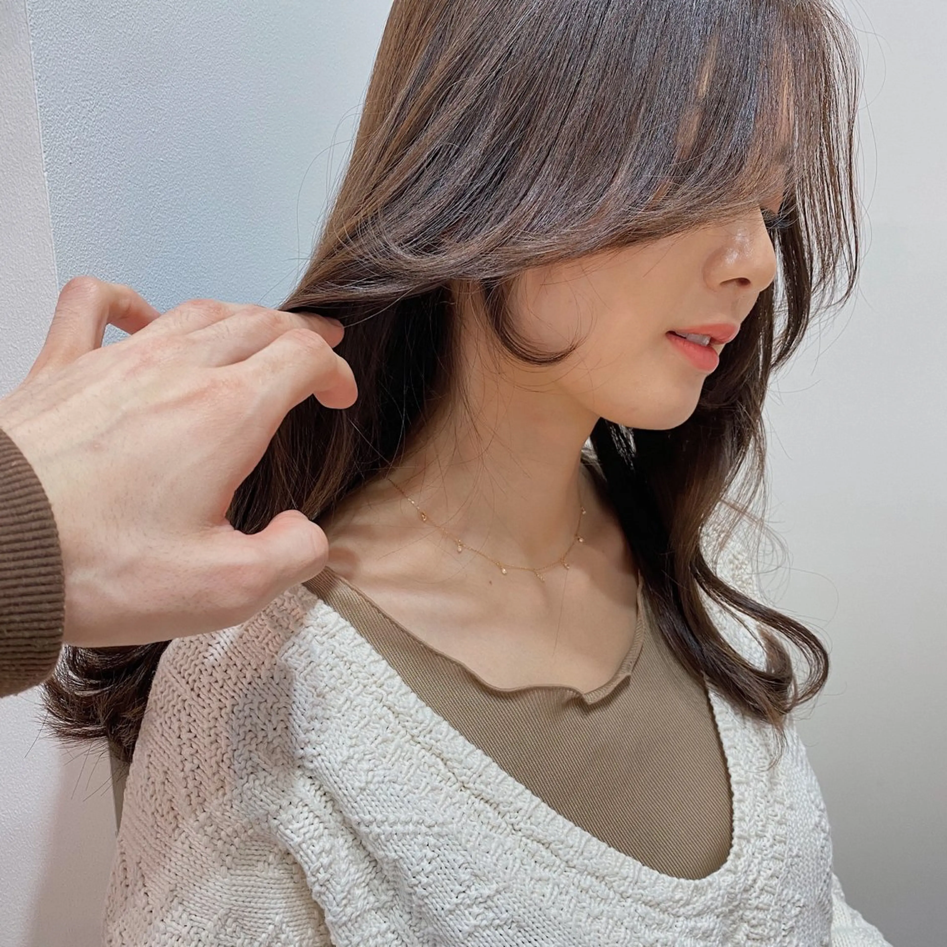 ミディアム カラー ヘアアレンジ ブリーチなしカラー/ 髪質改善/寺門束のヘアスタイル