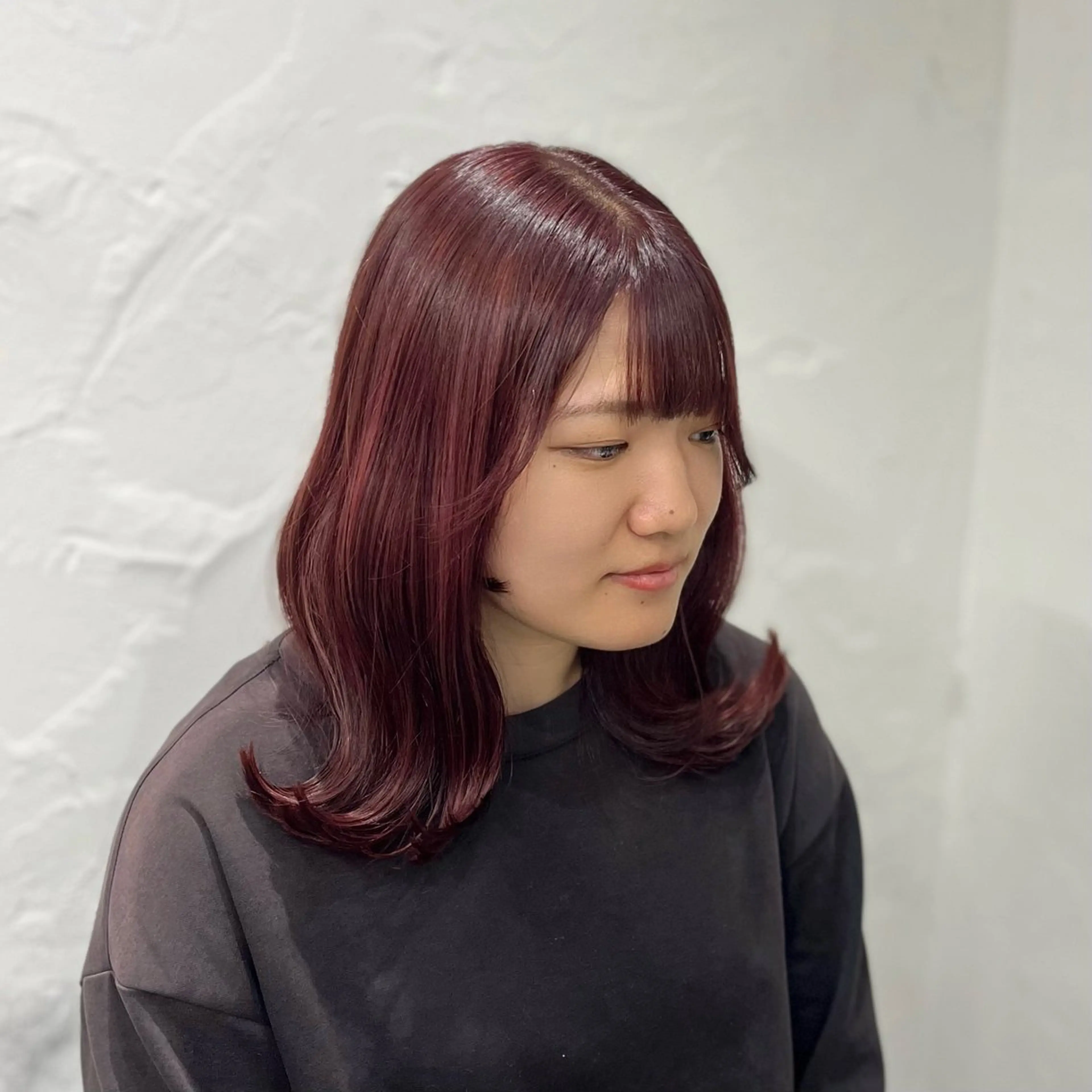 ミディアム カラー 無料カットモデル ユナのヘアスタイル