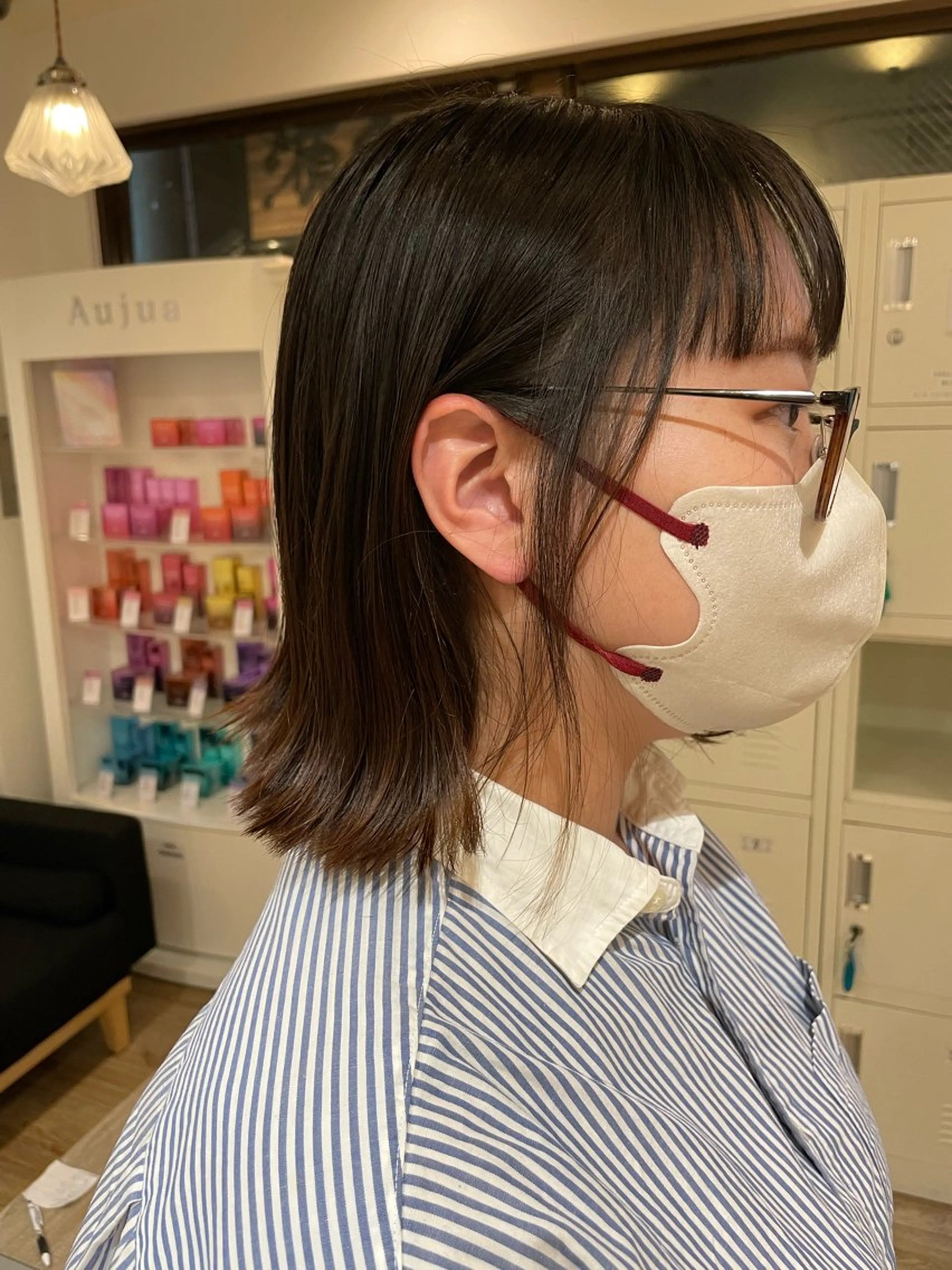 ミディアム 切りっぱなしボブ ボブ ボブカット 佐々木 祐太のヘアスタイル