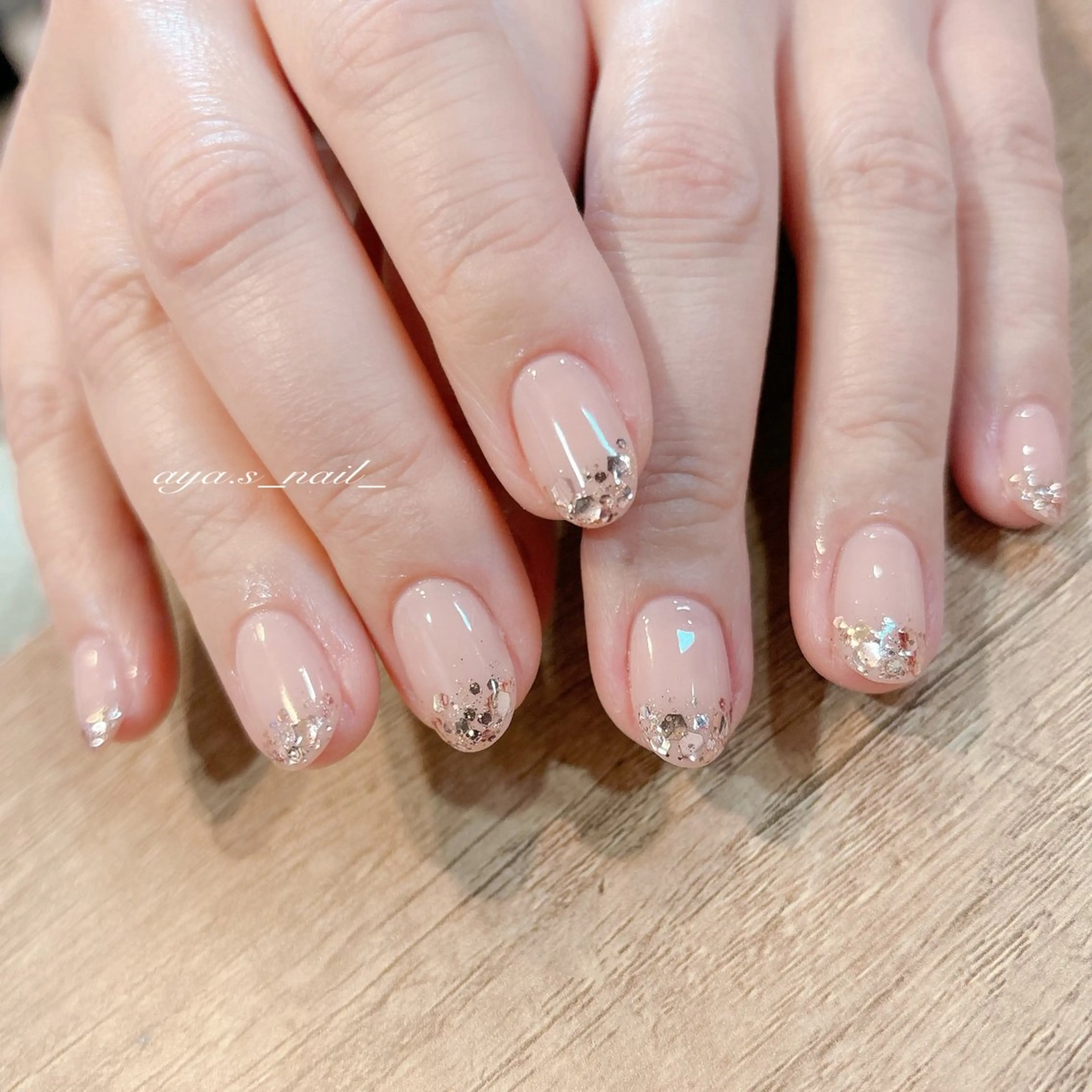 ネイル ジェルネイル ラメ(グリッター) ワンカラーネイル pro.M所属・pro.M ayaのネイルデザイン