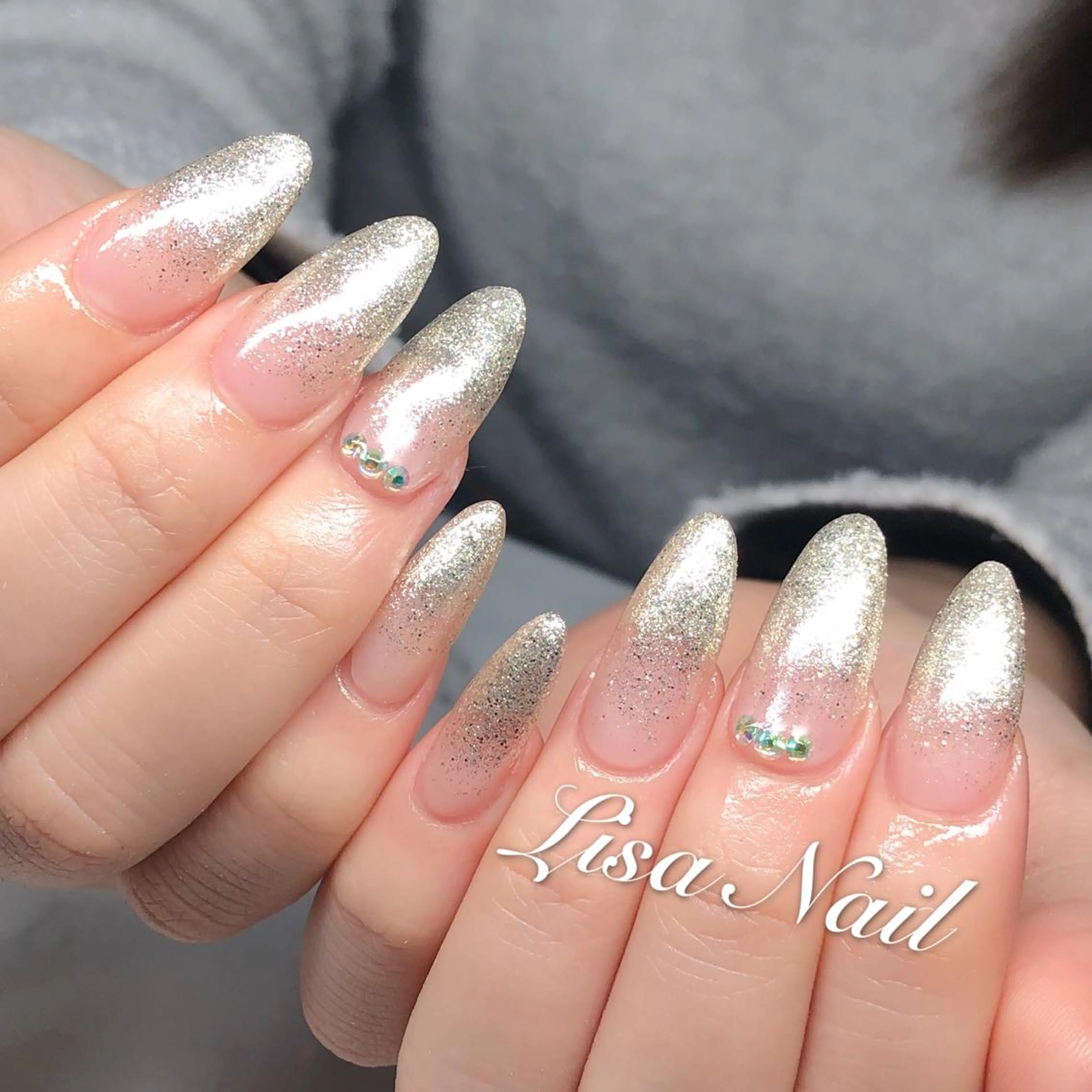 ネイル ラメ(グリッター) スカルプネイル 🎀 RI🎀のネイルデザイン