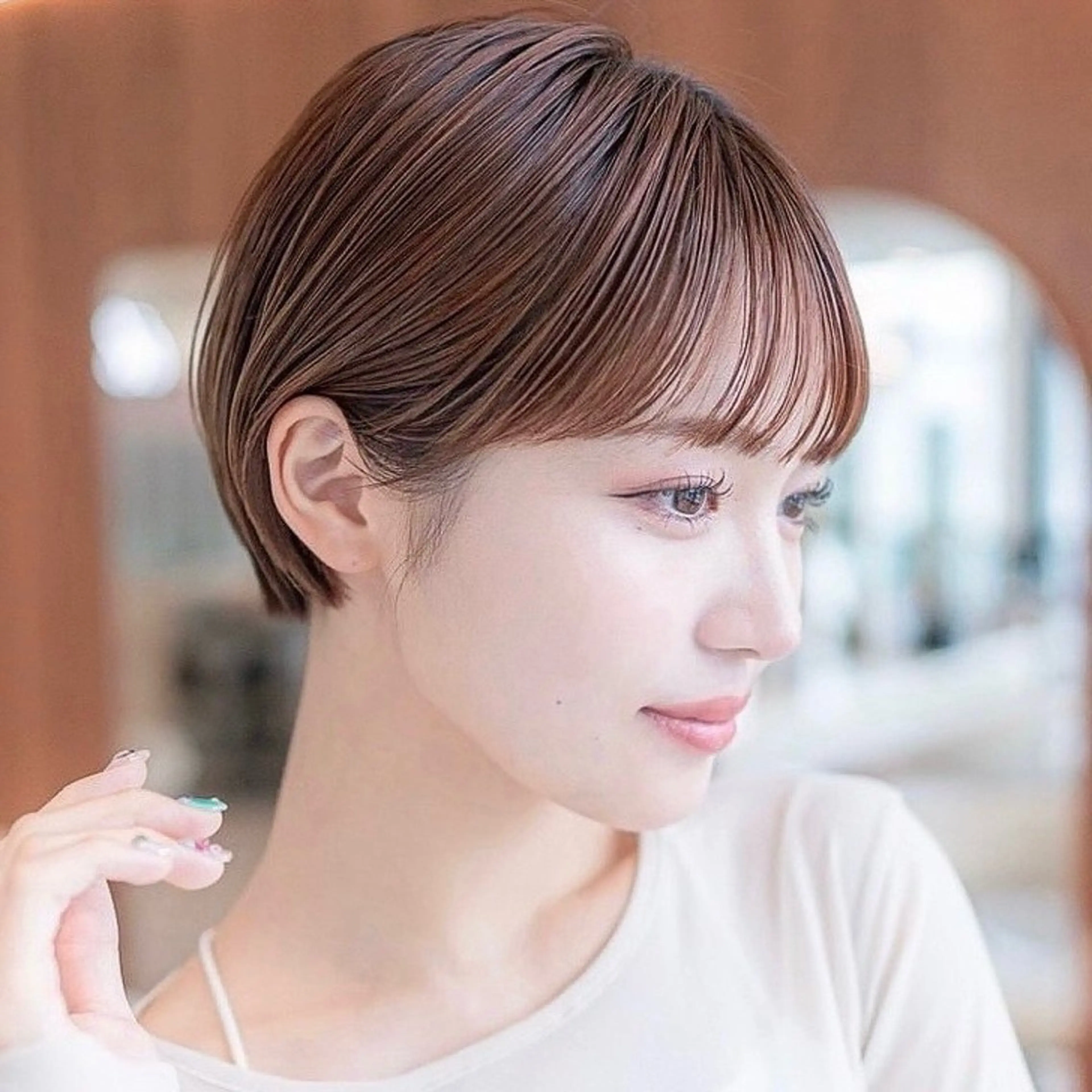 ショート パーマ ショートボブ ショートレイヤー ハンサムショート 丸みショート ボブ カット 縮毛矯正 田中航平/渋谷ボブ/ レイヤーボブのヘアスタイル