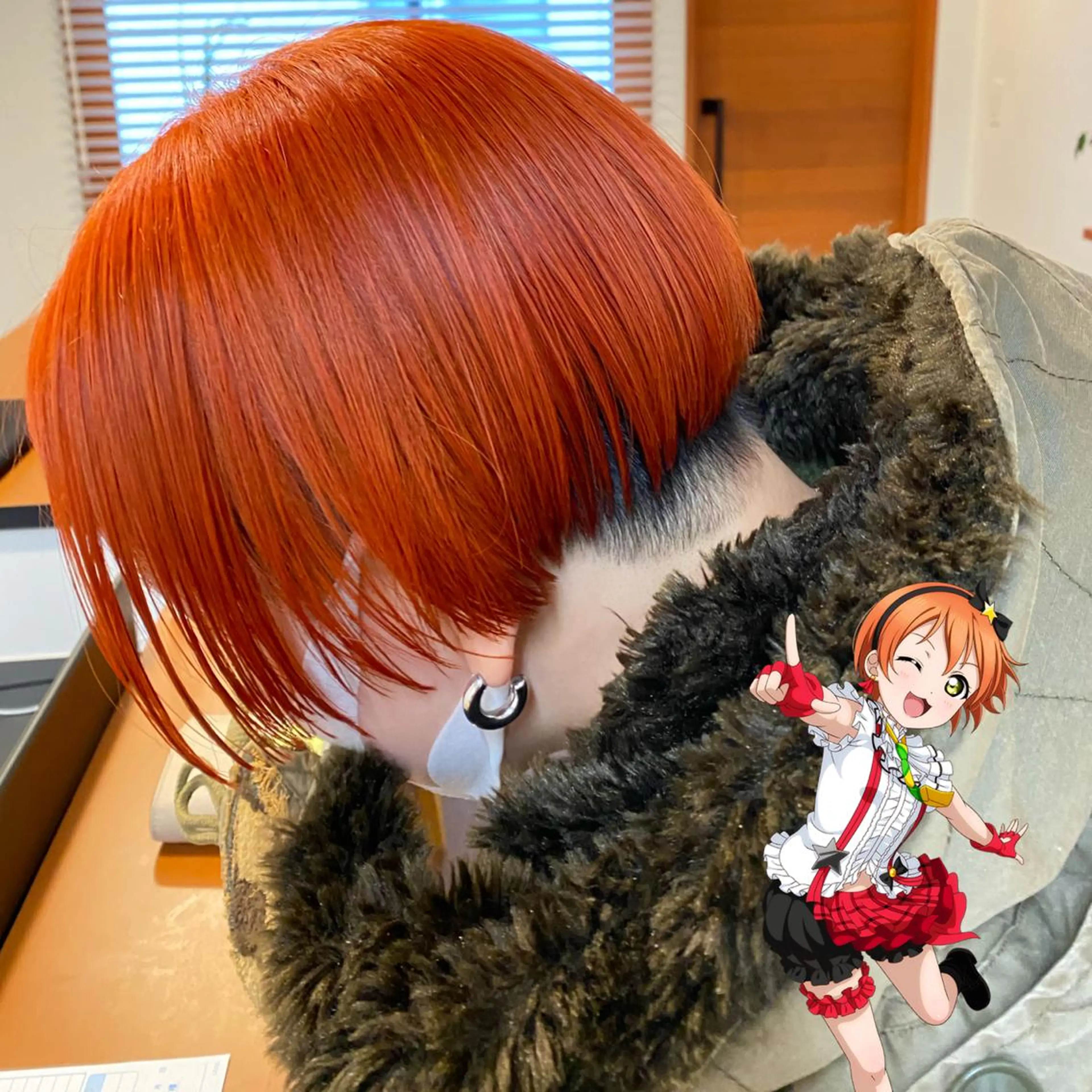 ショート カラー メンズ オレンジ 熊谷ウルフ・レイヤー あゆむのヘアスタイル