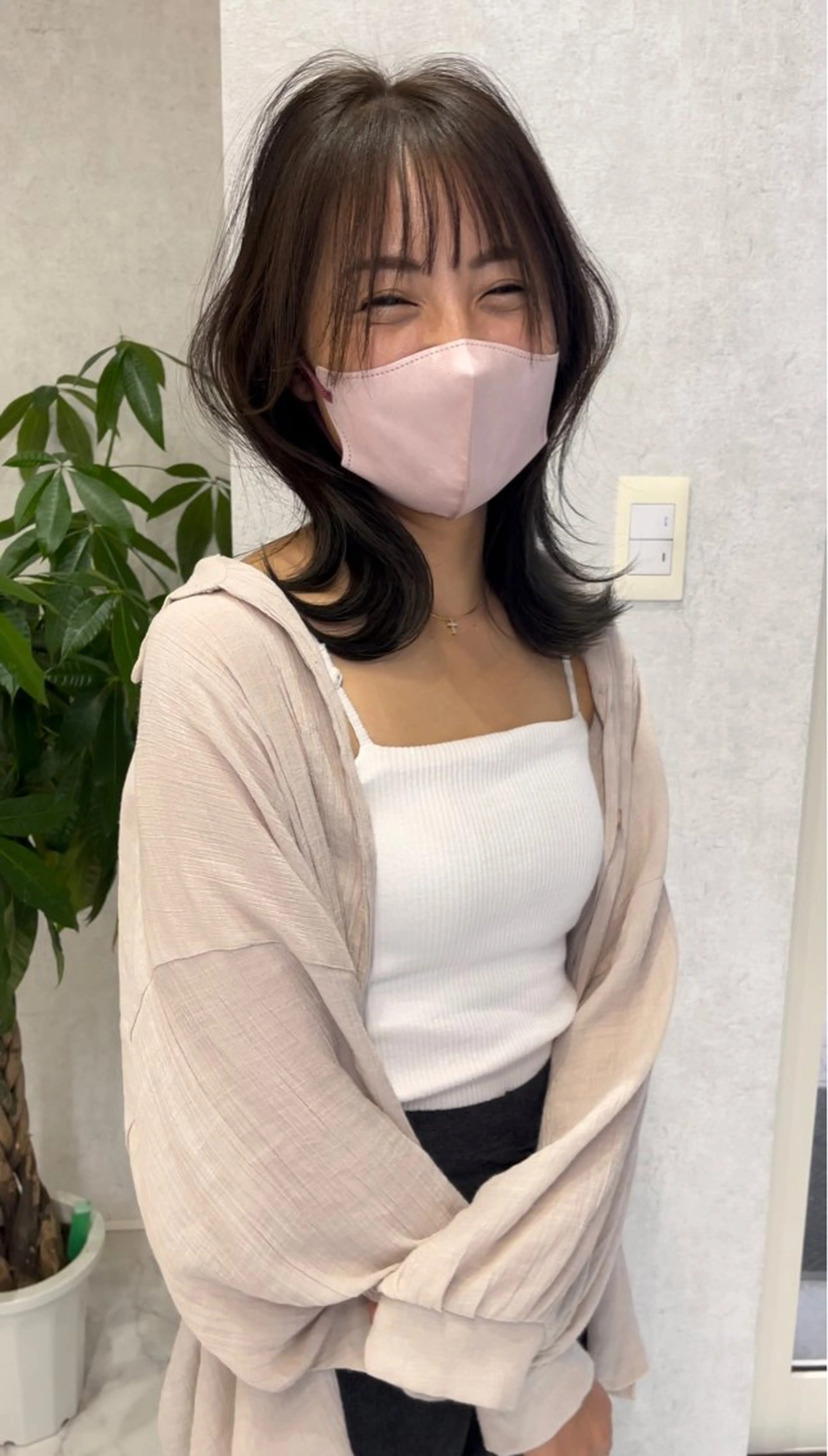 ミディアム カラー ヘアアレンジ バレイヤージュ デザインカラー ハイライトカラー 外国人風カラー ハイライト アンドウ ユウ/ レイヤーカット/韓国のヘアスタイル