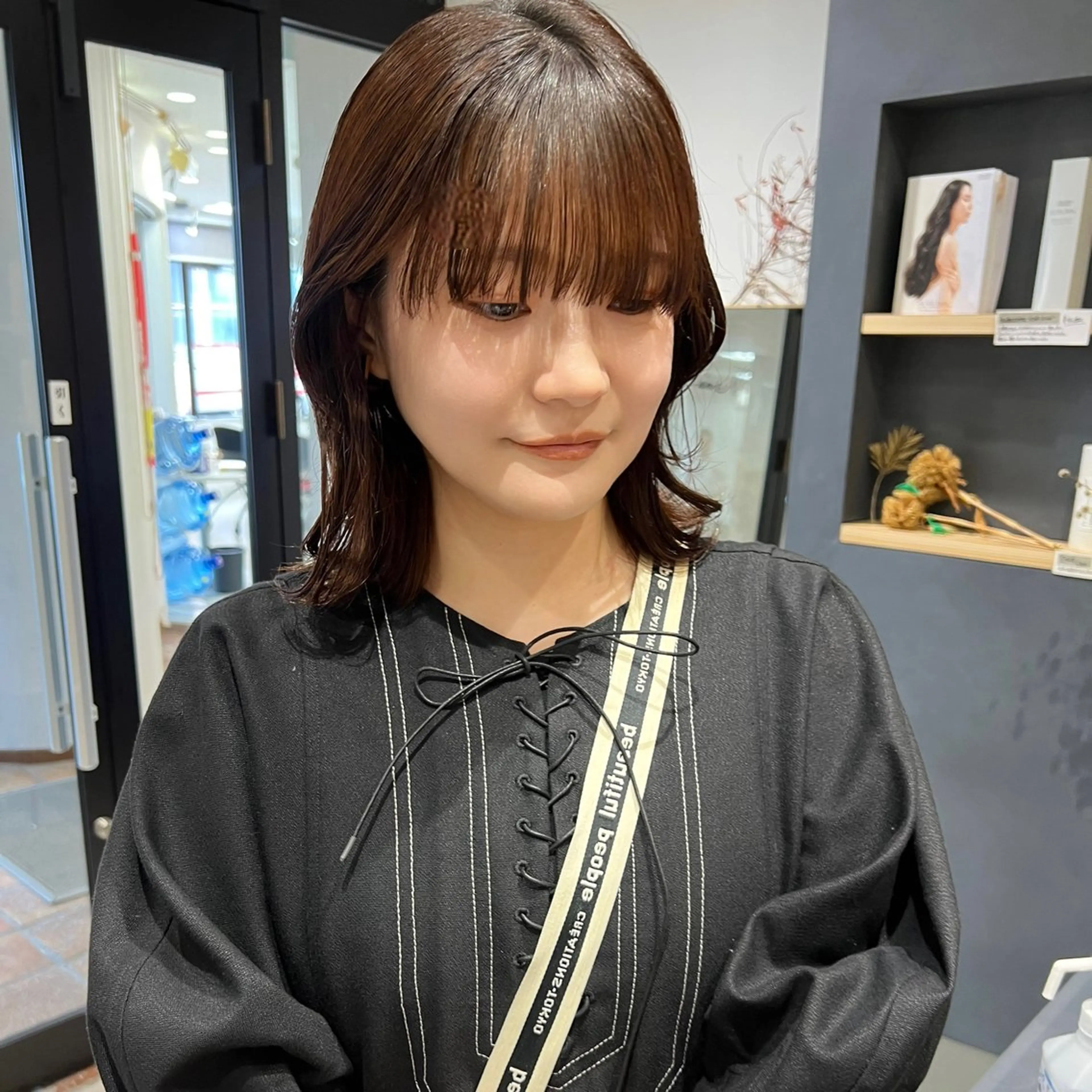 ミディアム くびれヘア レイヤーカット カット 縮毛矯正 AI TOKYO　S所属・mizuki 【韓国レイヤー】のヘアスタイル