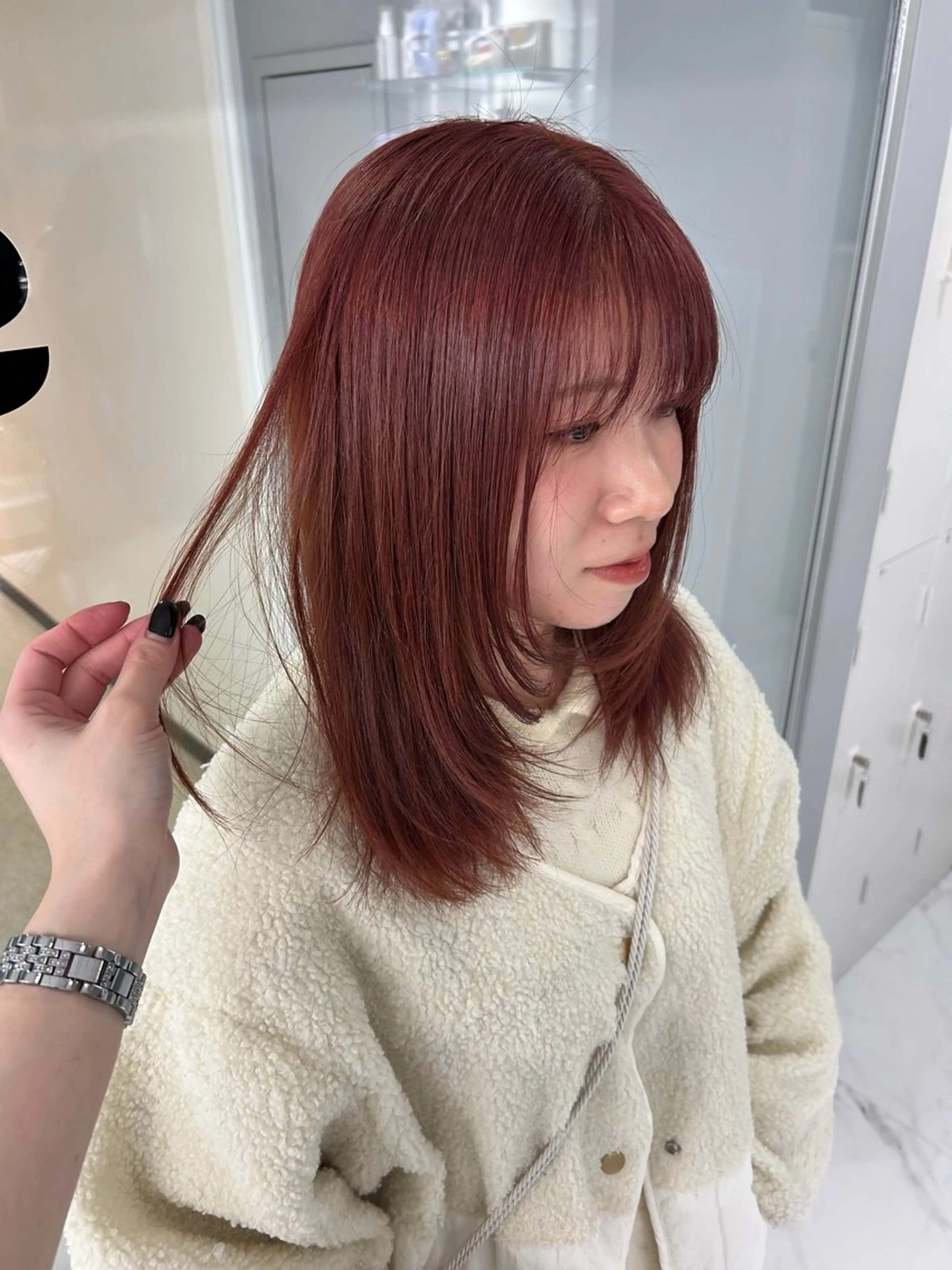 ミディアム カラー ヘアカラー トリートメント shizuna/天神 /メンズ/ボブのヘアスタイル