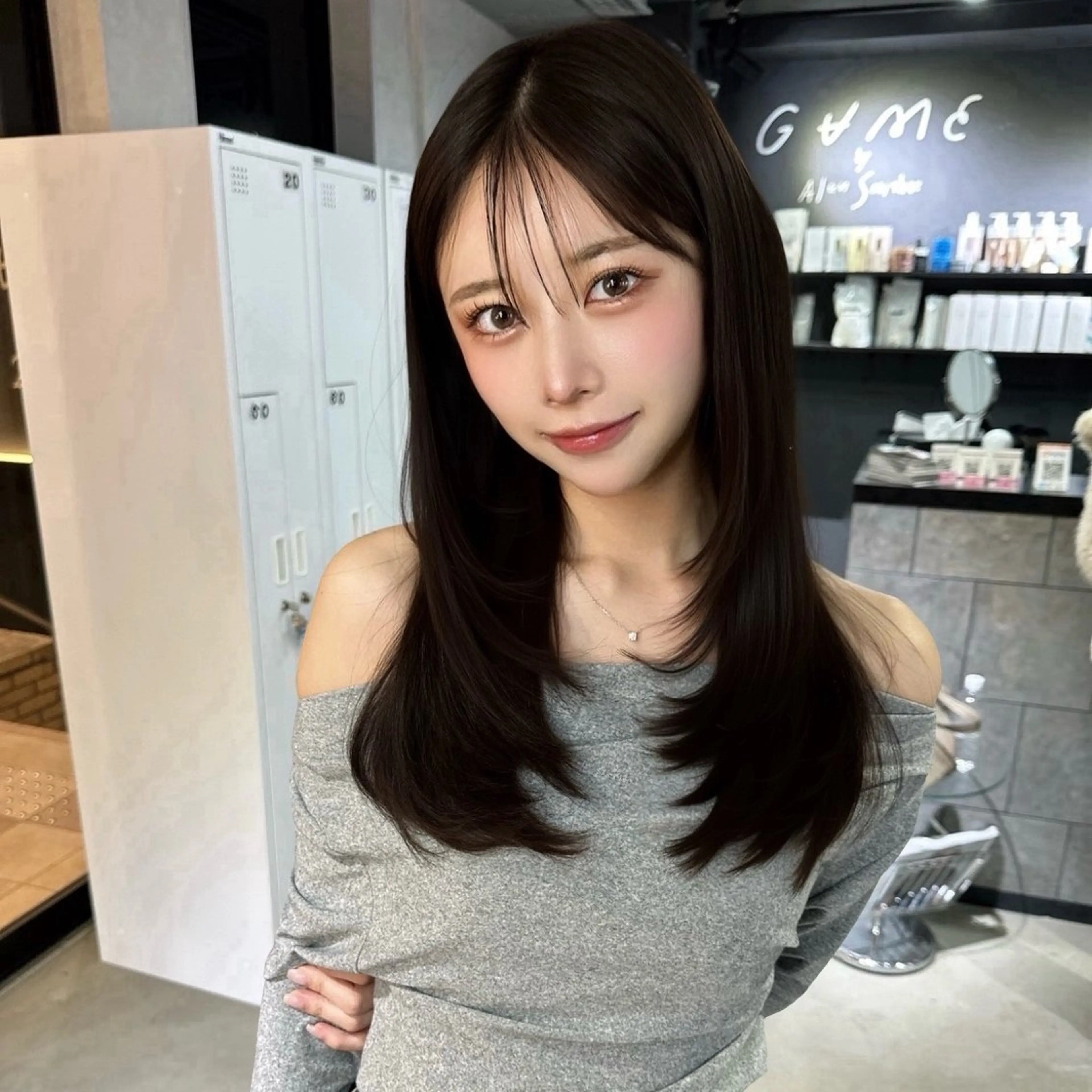セミロング 髪質改善 韓国風ヘア レイヤーカット トリートメント カット ヘアカラー トリートメント 髪質改善/レイヤー ダブルカラー塚本耀のヘアスタイル