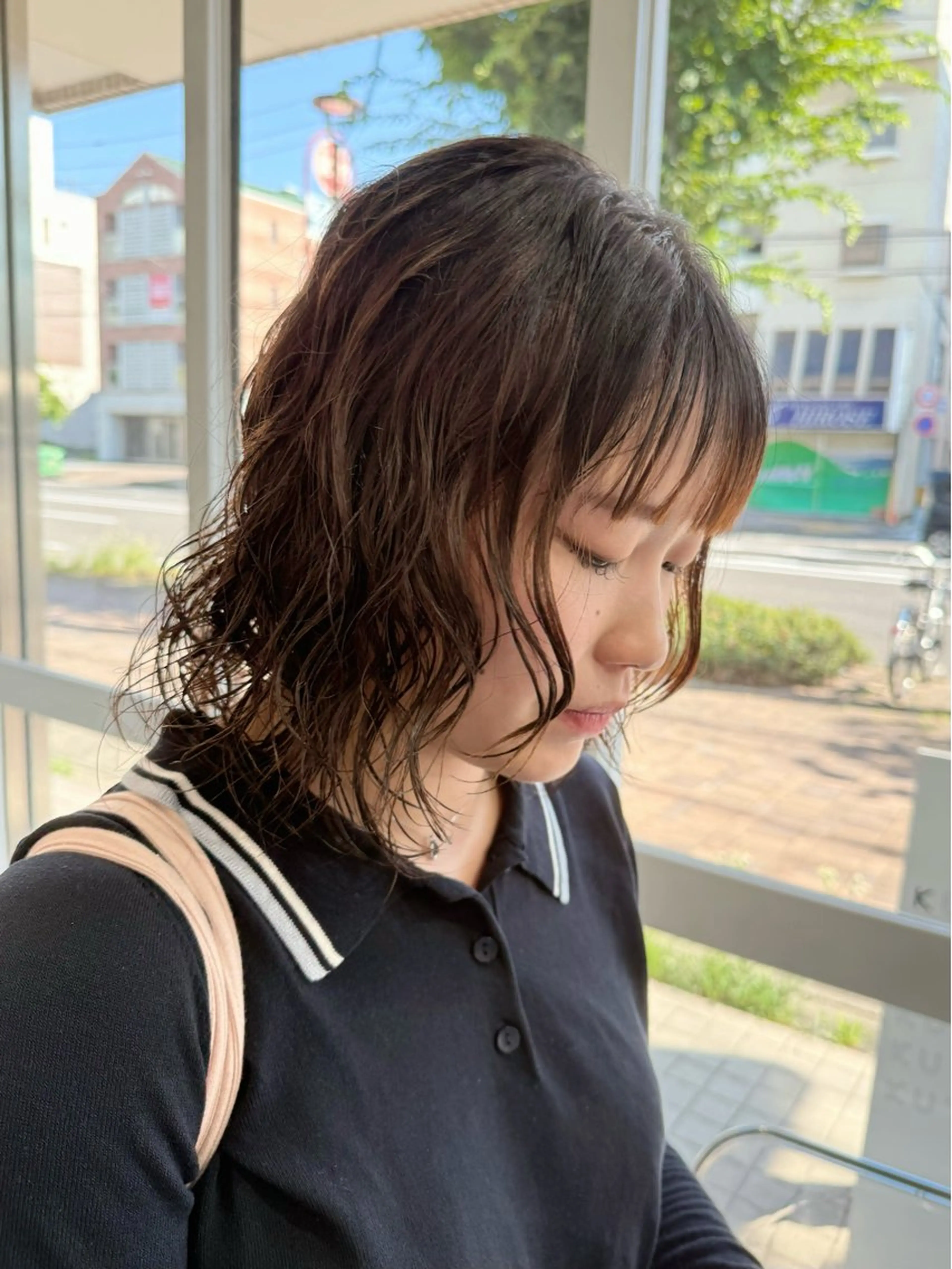 ミディアム パーマ ミディアムパーマ ボブ 顔周りカット カット パーマ 🍏レイヤーカット/ 春日井🍏鵜飼元喜のヘアスタイル