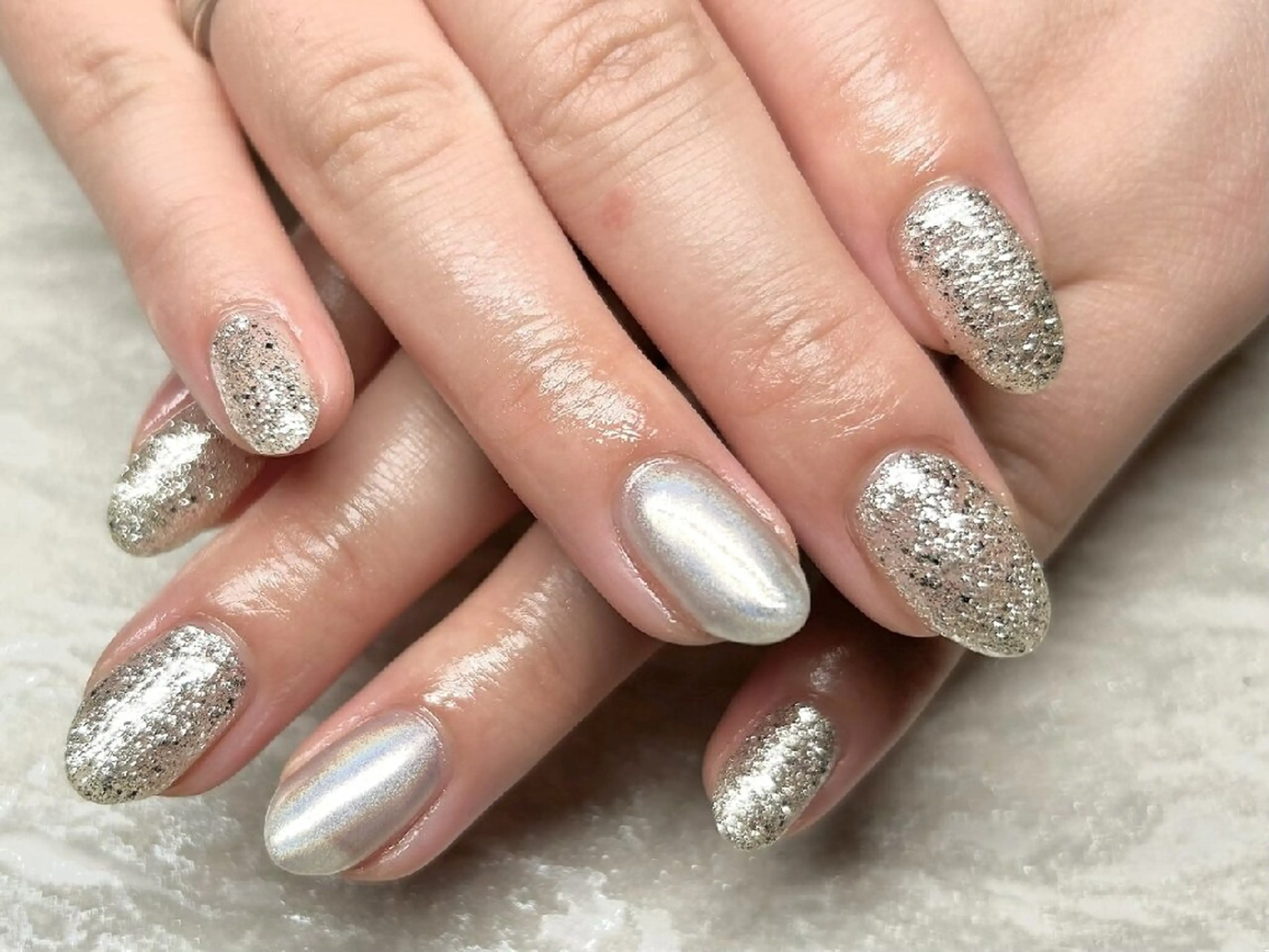 ネイル アートネイル 入学式 卒業式 韓国ネイル ラメ(グリッター) JULIE NAILのネイルデザイン