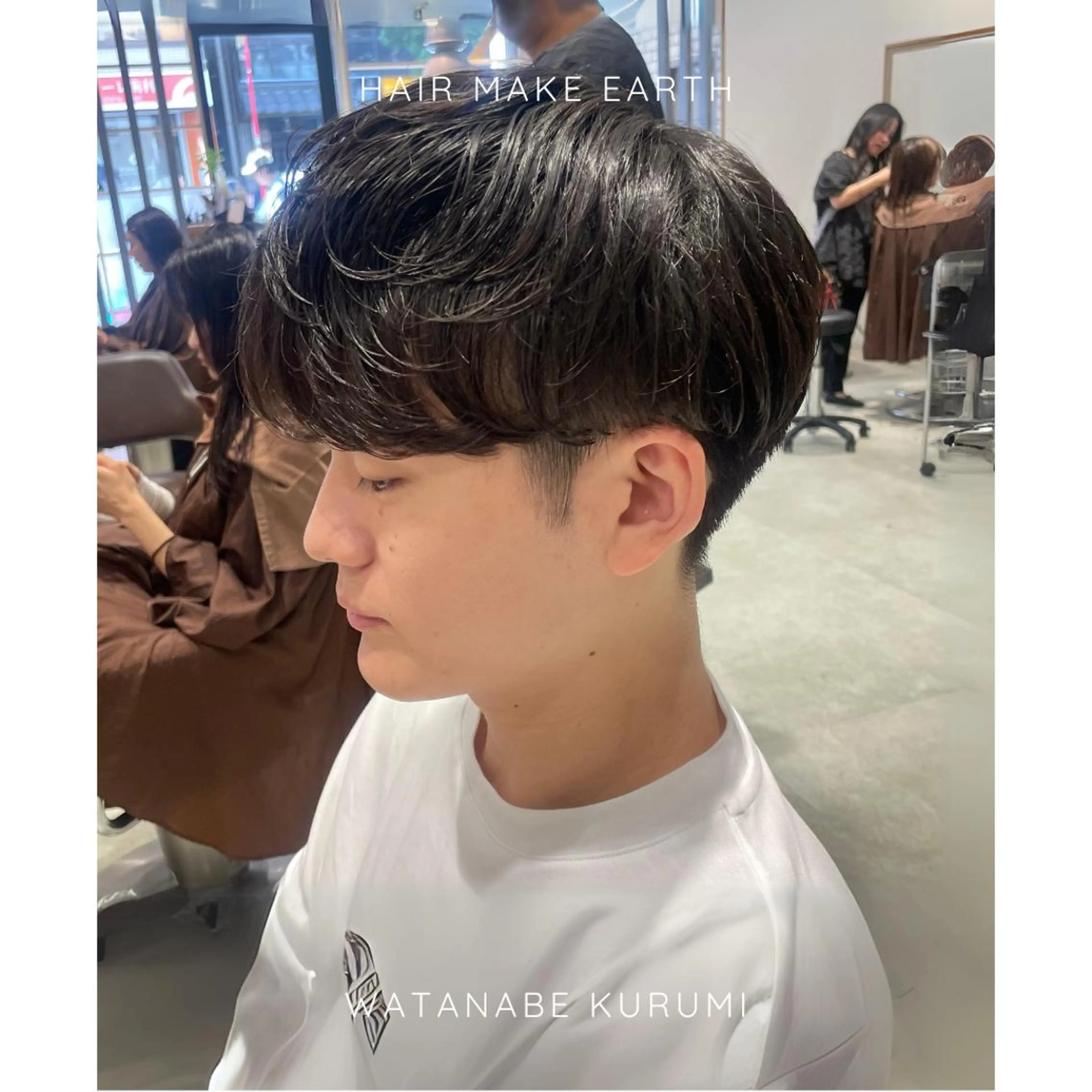 メンズカット＋フェザーパーマの写真