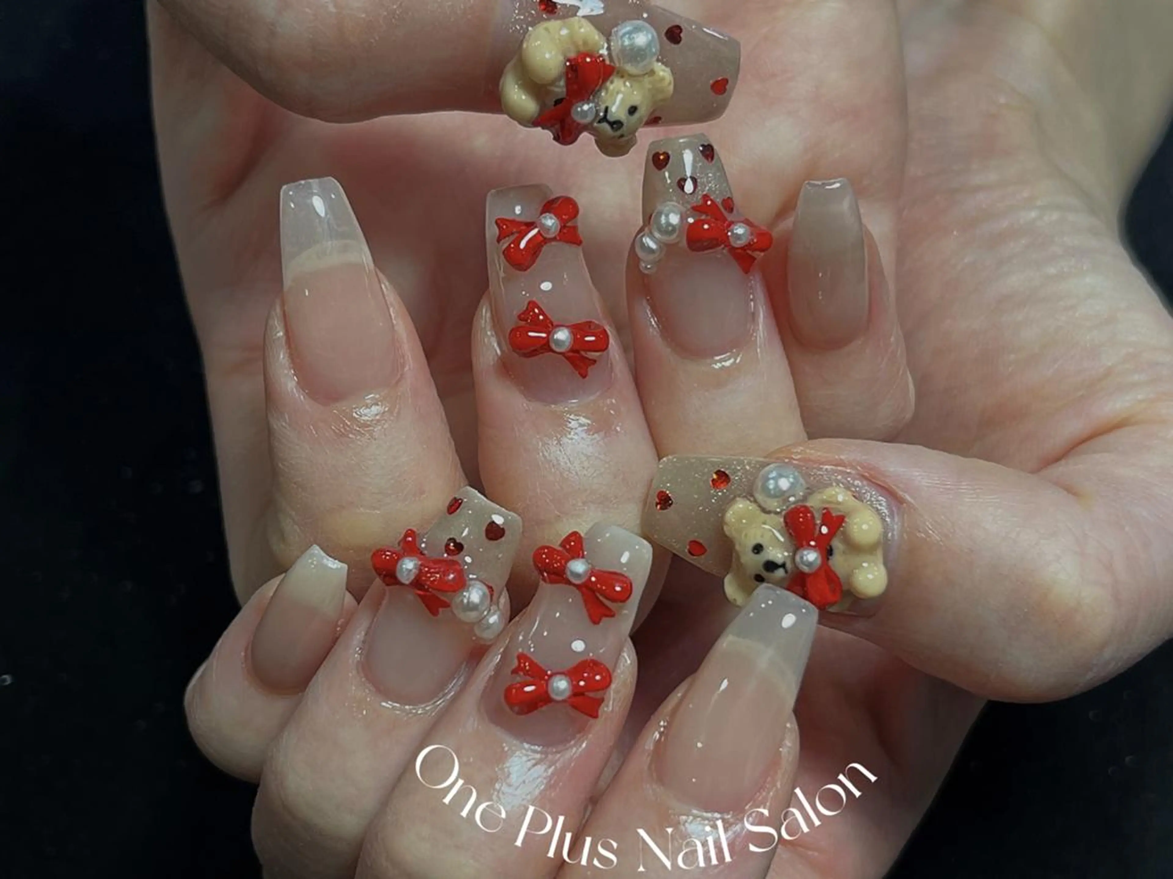 ネイル バレンタイン ワンホンネイル ハンドネイル One Plus キキのネイルデザイン