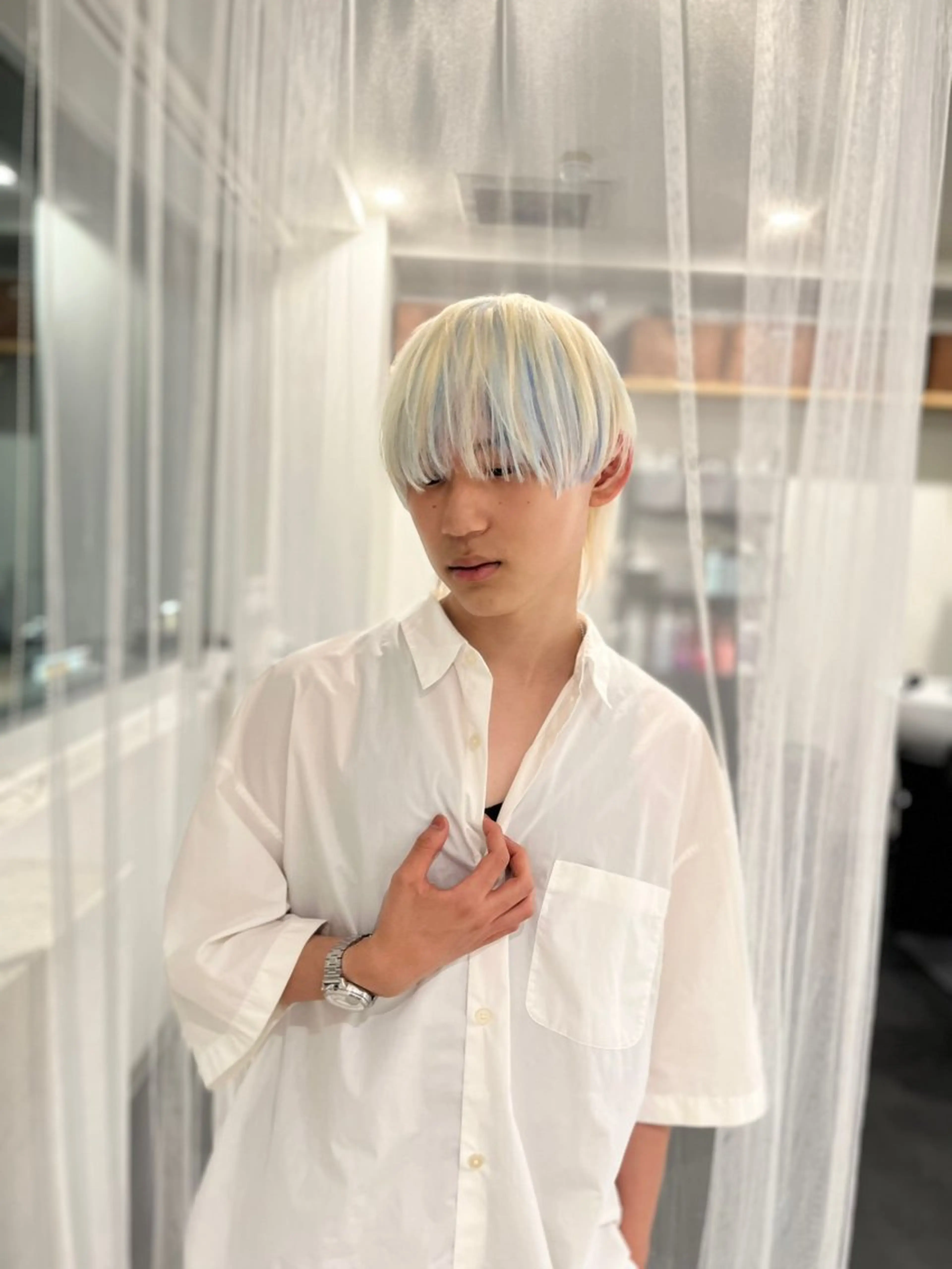 カラー メンズ ヘアカラー トリートメント GaKu/ハイトーン /ブリーチ/レイヤーのヘアスタイル