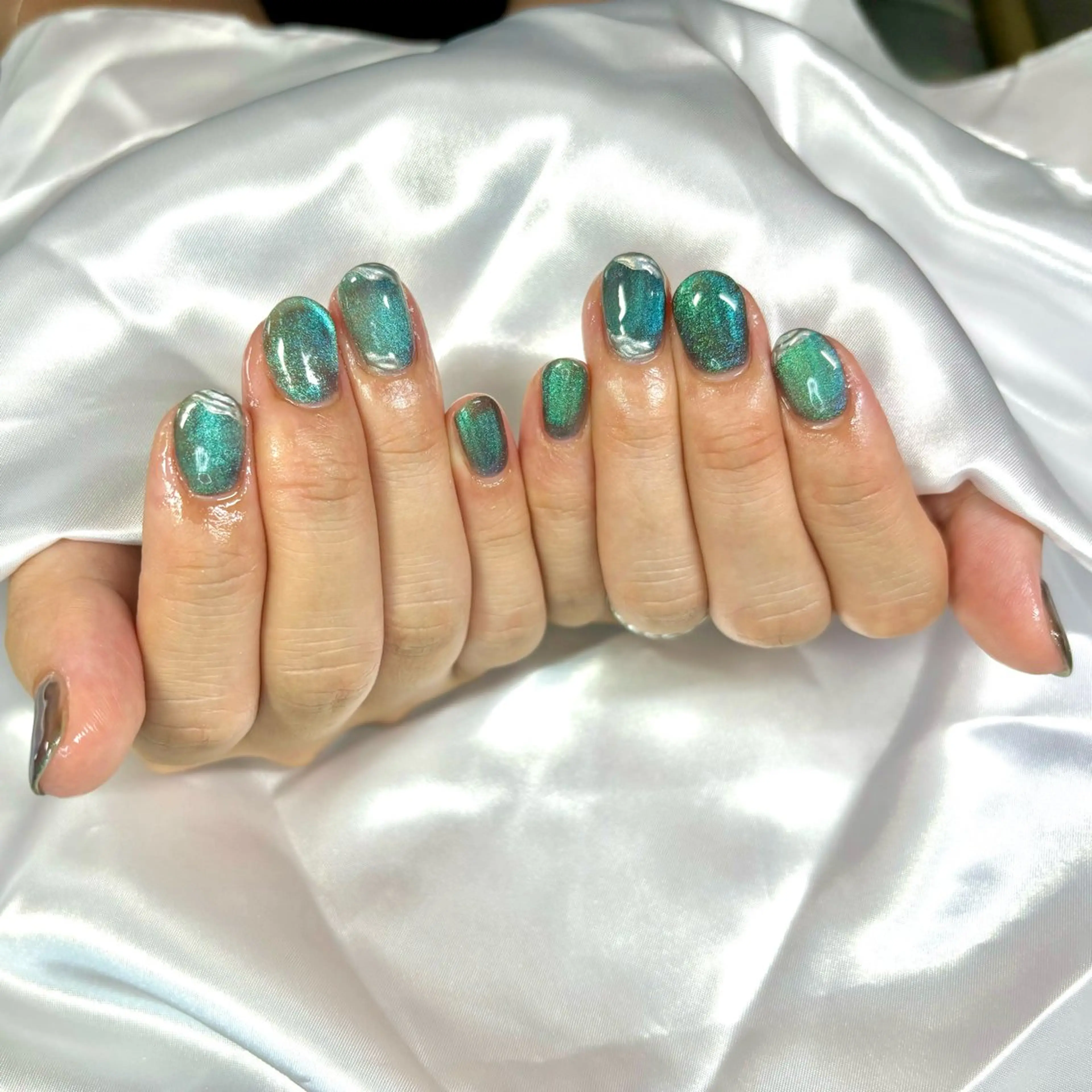 ネイル ブルー クリアネイル マグネットネイル 山田 麻樹のネイルデザイン