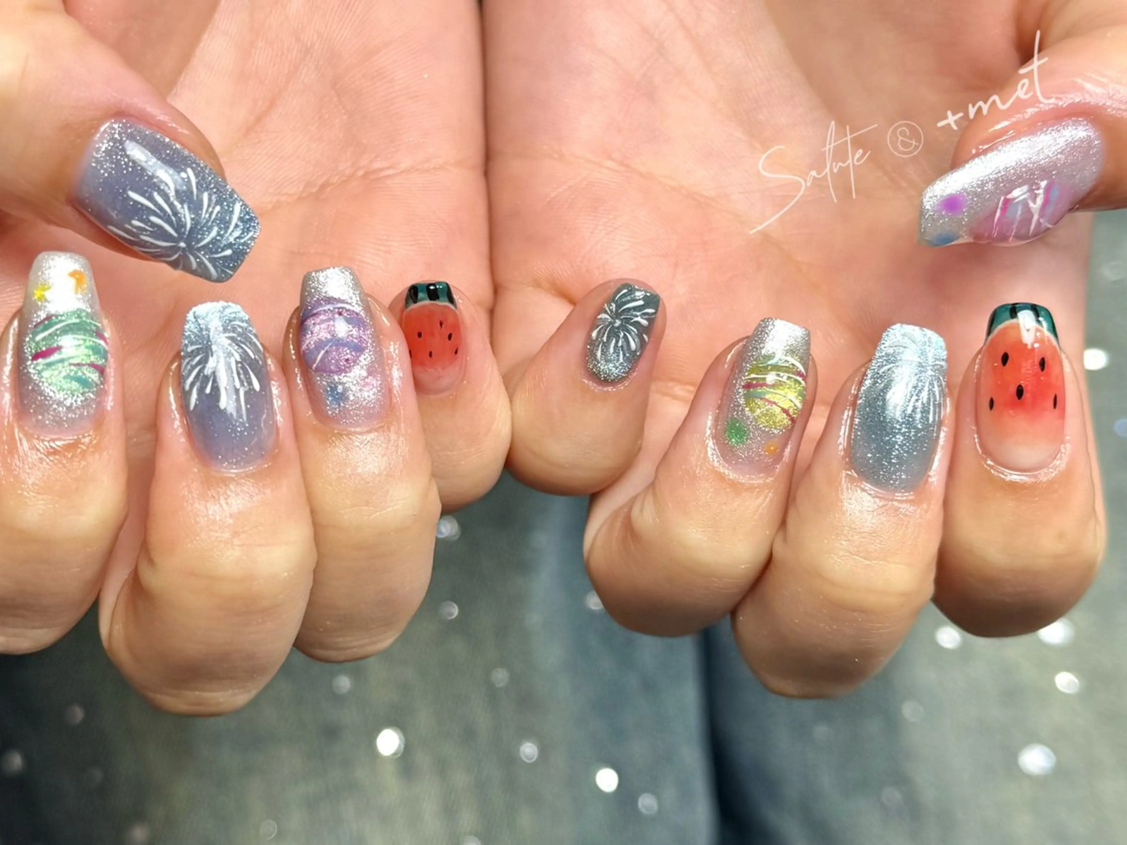 ネイル アートネイル ジェルネイル ヨーヨーネイル Refine ネイリスト　坂本のネイルデザイン