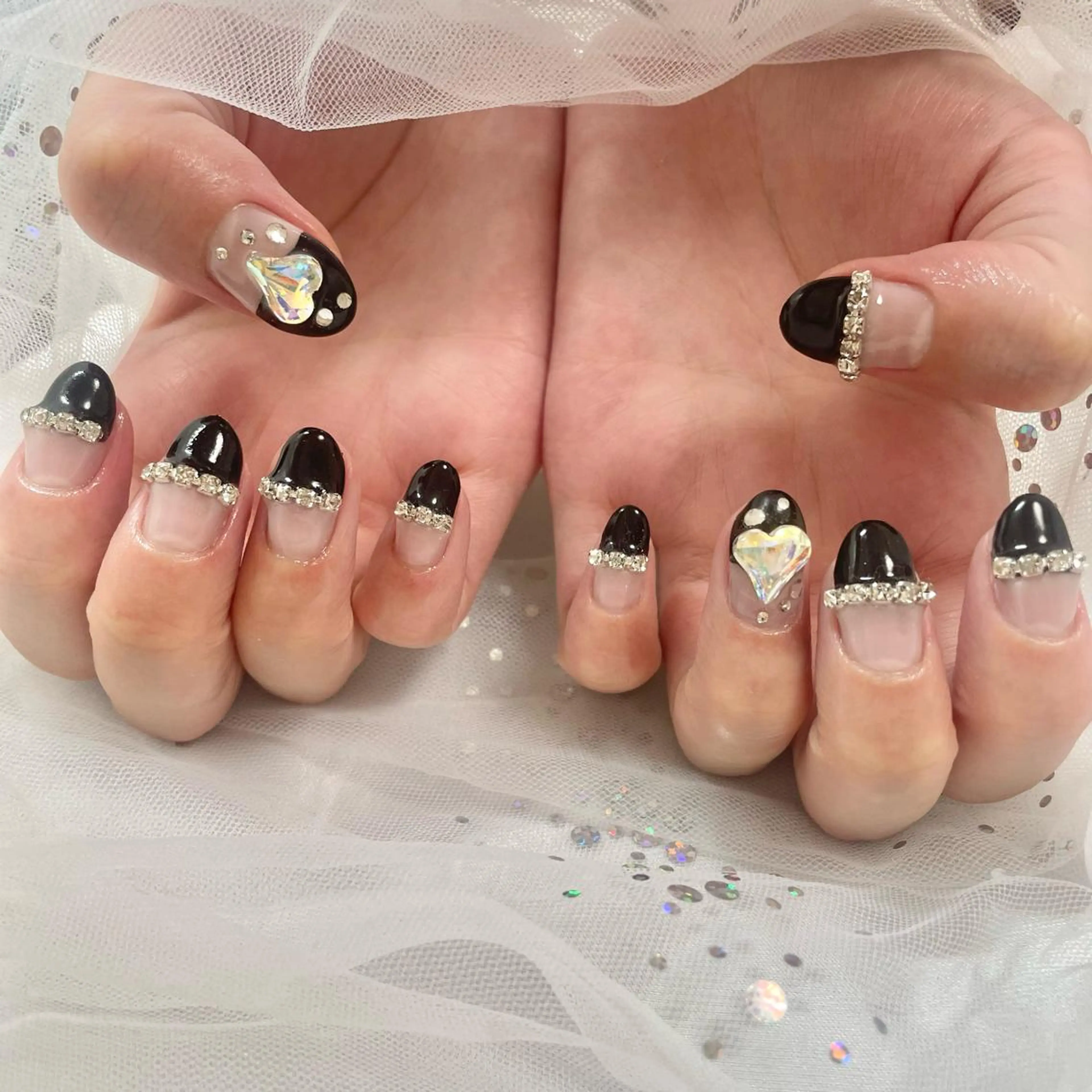 ネイル フレンチネイル キラキラネイル 🎀AYAKO 🎀中韓ネイルのネイルデザイン