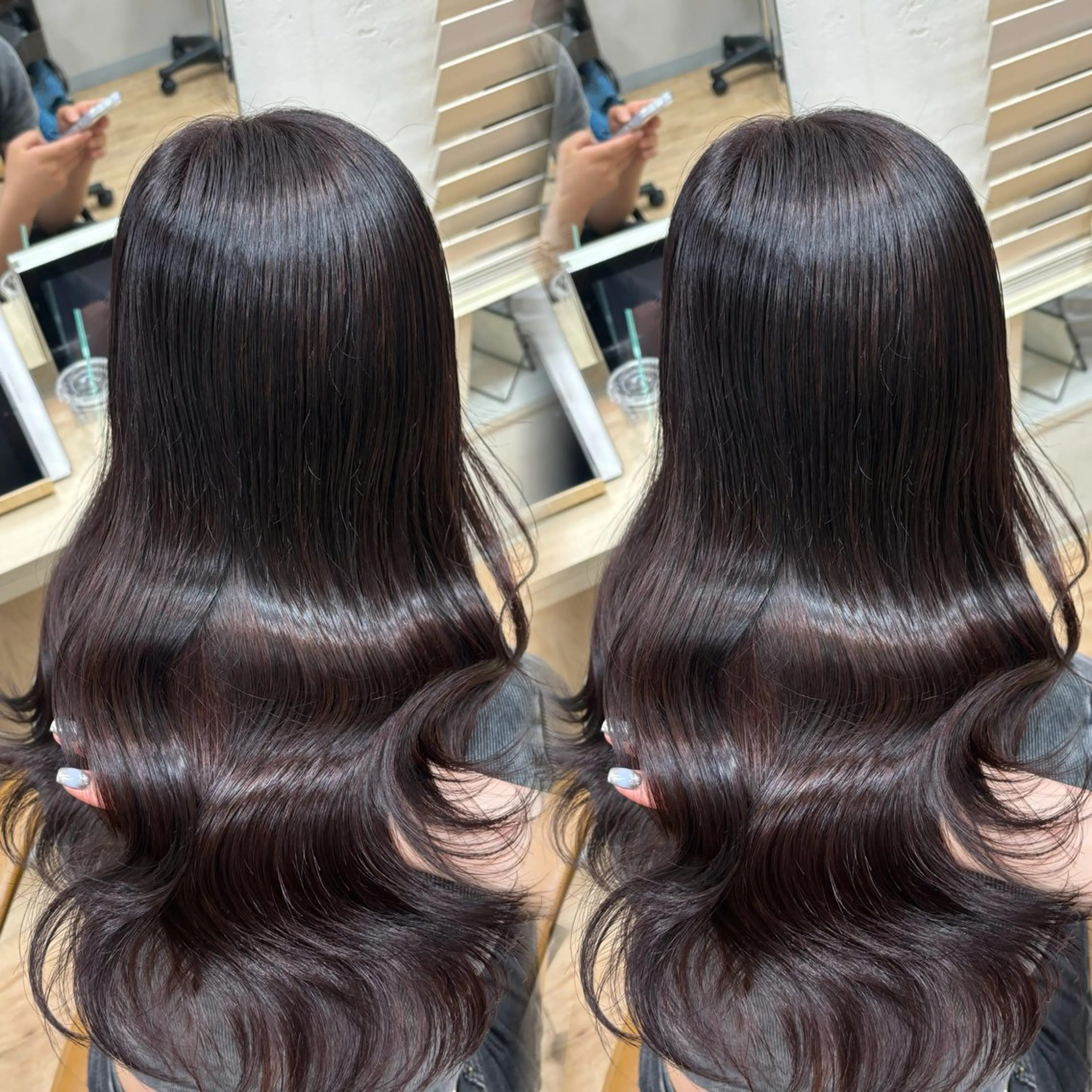 ロング ピンクブラウン 吉成 葉南のヘアスタイル