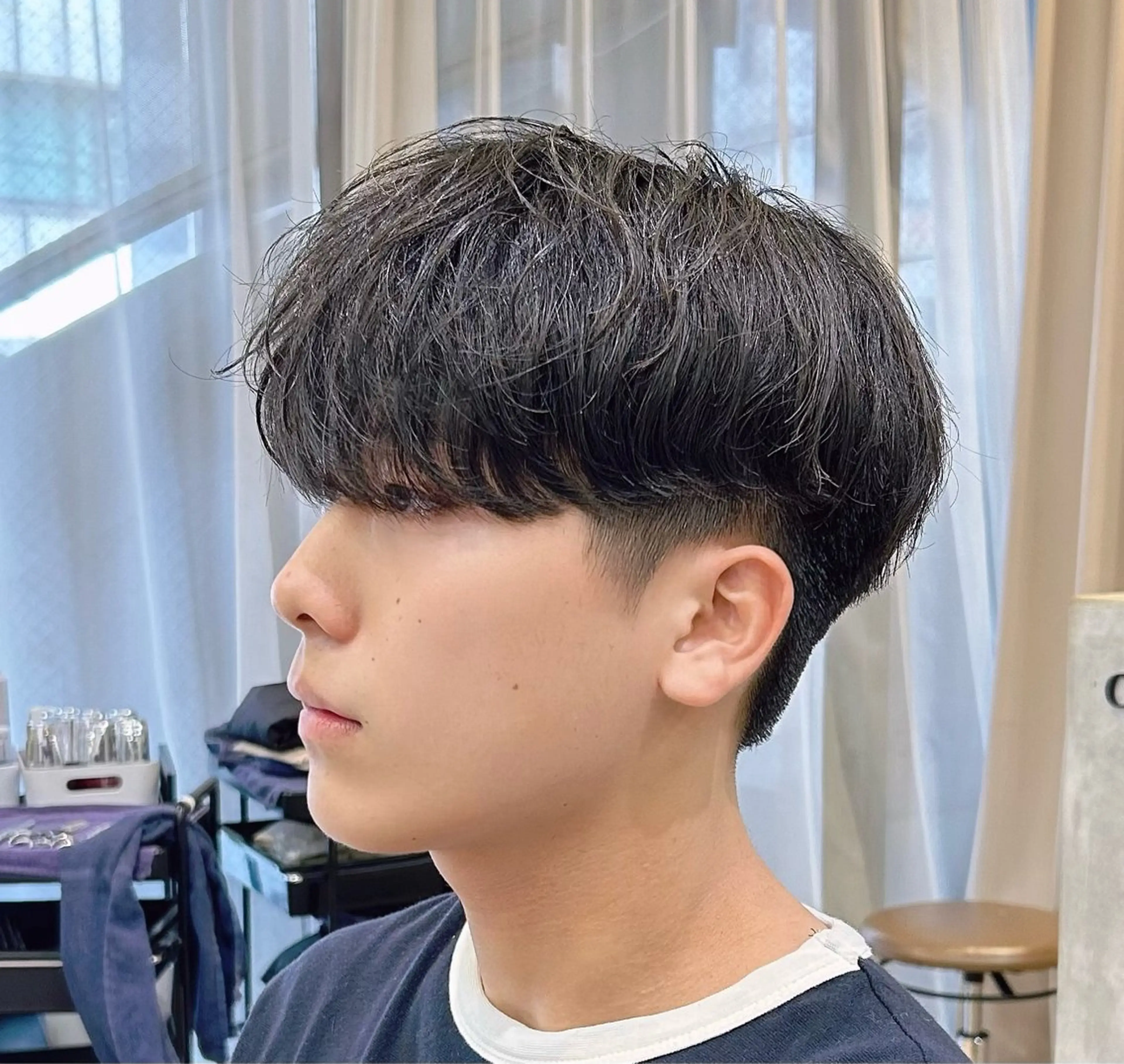 ショート パーマ メンズ calna by ELMO  上ノ井のヘアスタイル