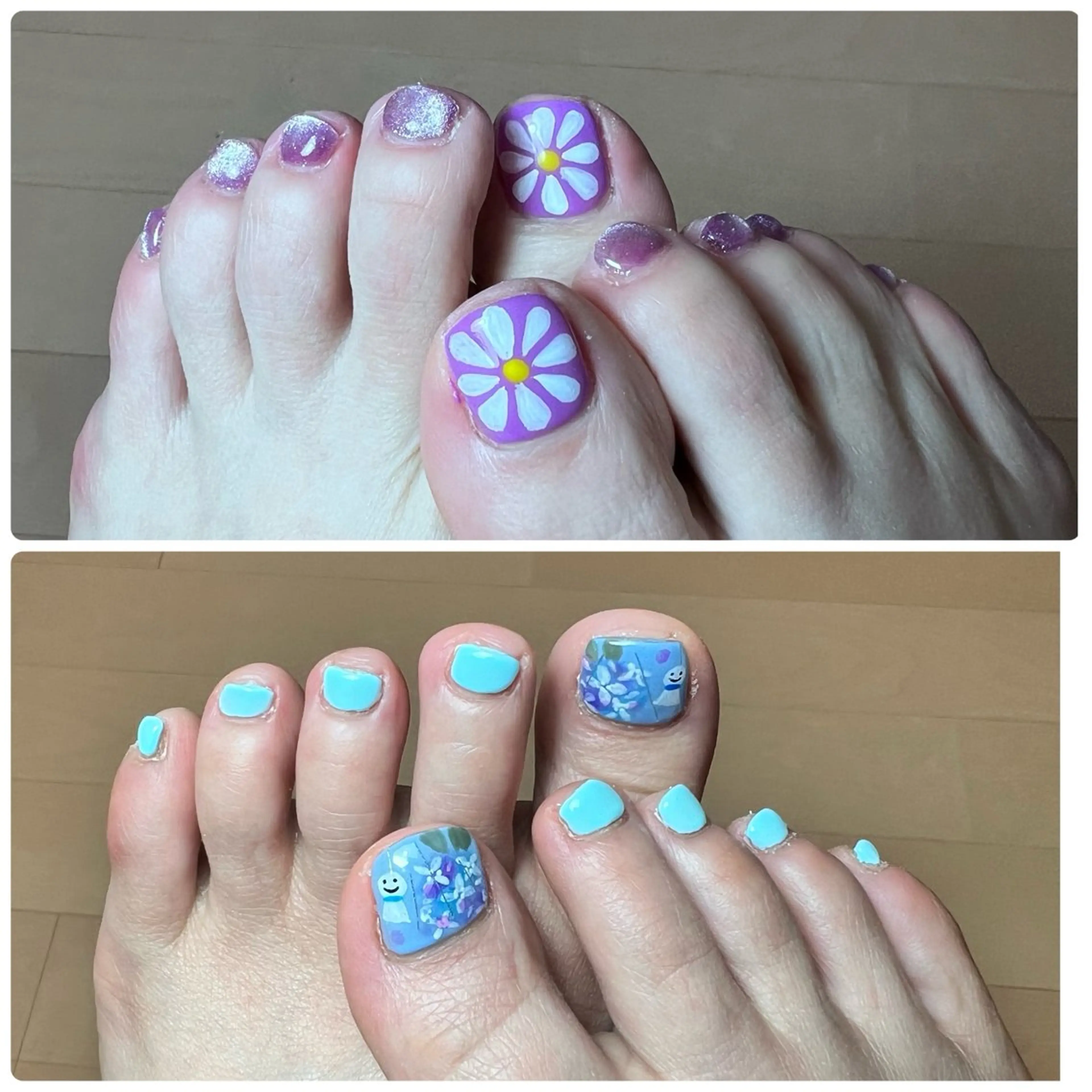 【フット】手描きアート２本コースの写真