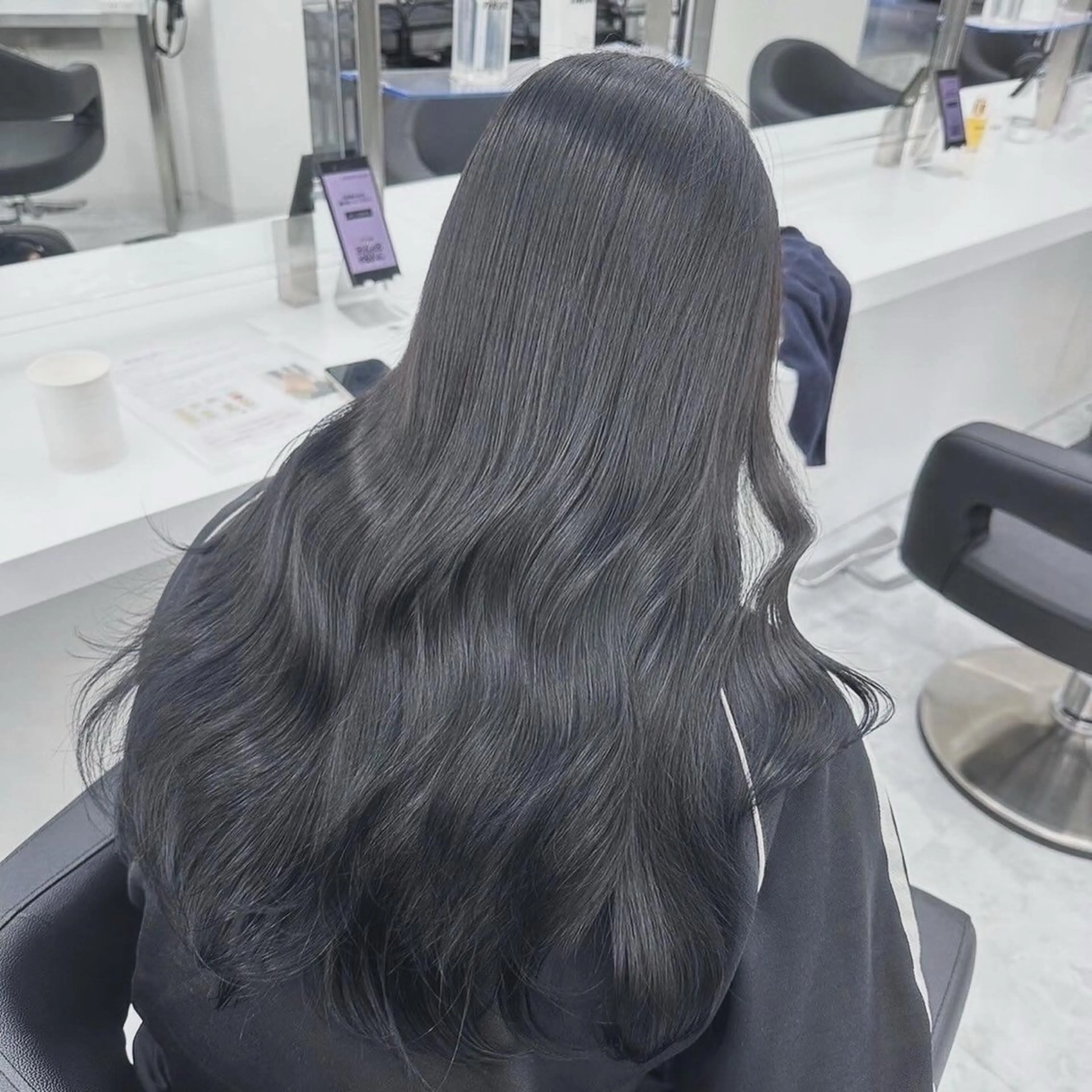 ロング カラー カット ヘアカラー 韓国風暗髪ヘア🤍 🫧MIREIのヘアスタイル