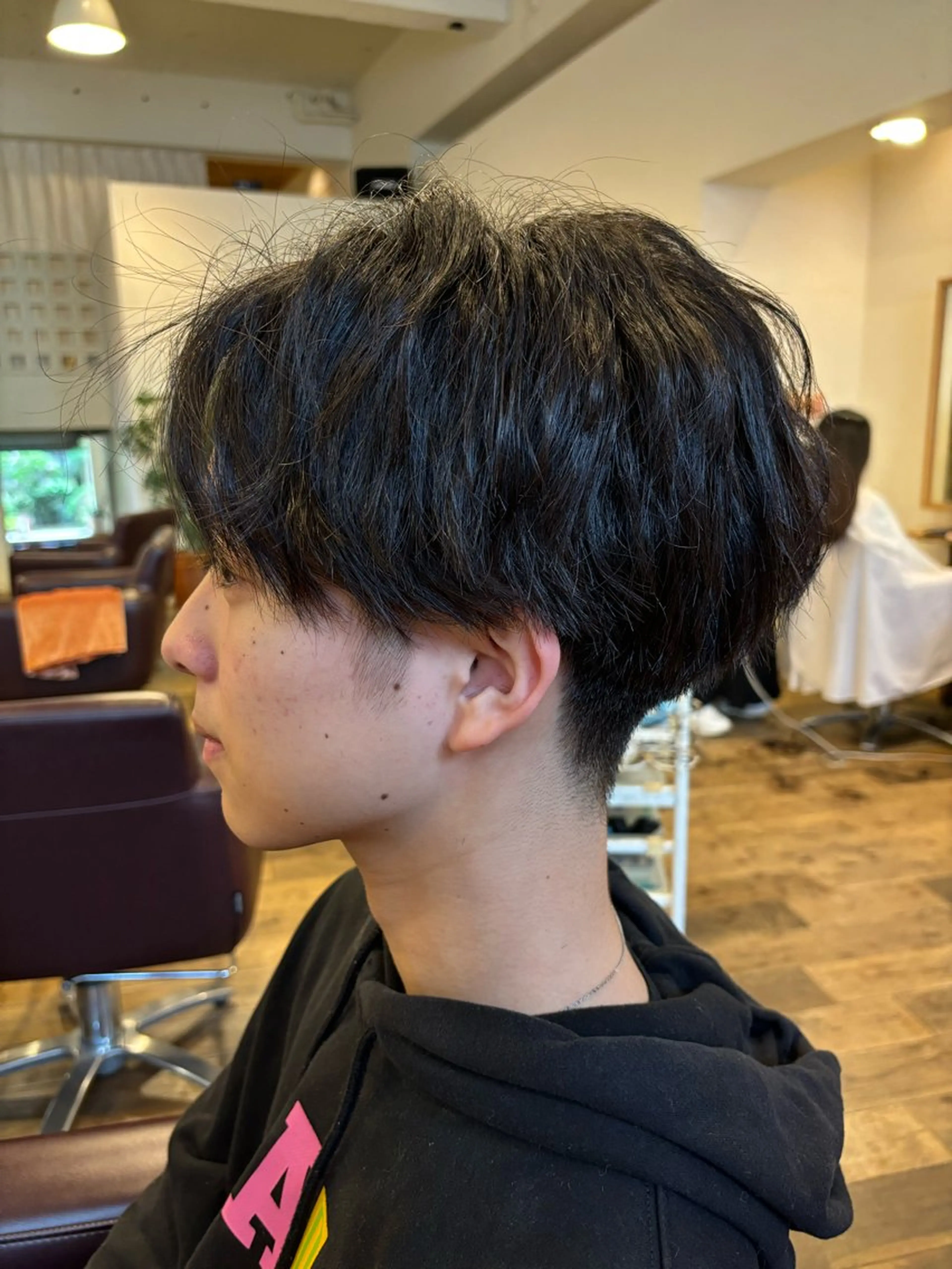 ショート パーマ メンズ センターパート ニュアンスパーマ カット パーマ トリートメント ヘアセット 豊中/メンズ特化 岡田 龍之介のヘアスタイル