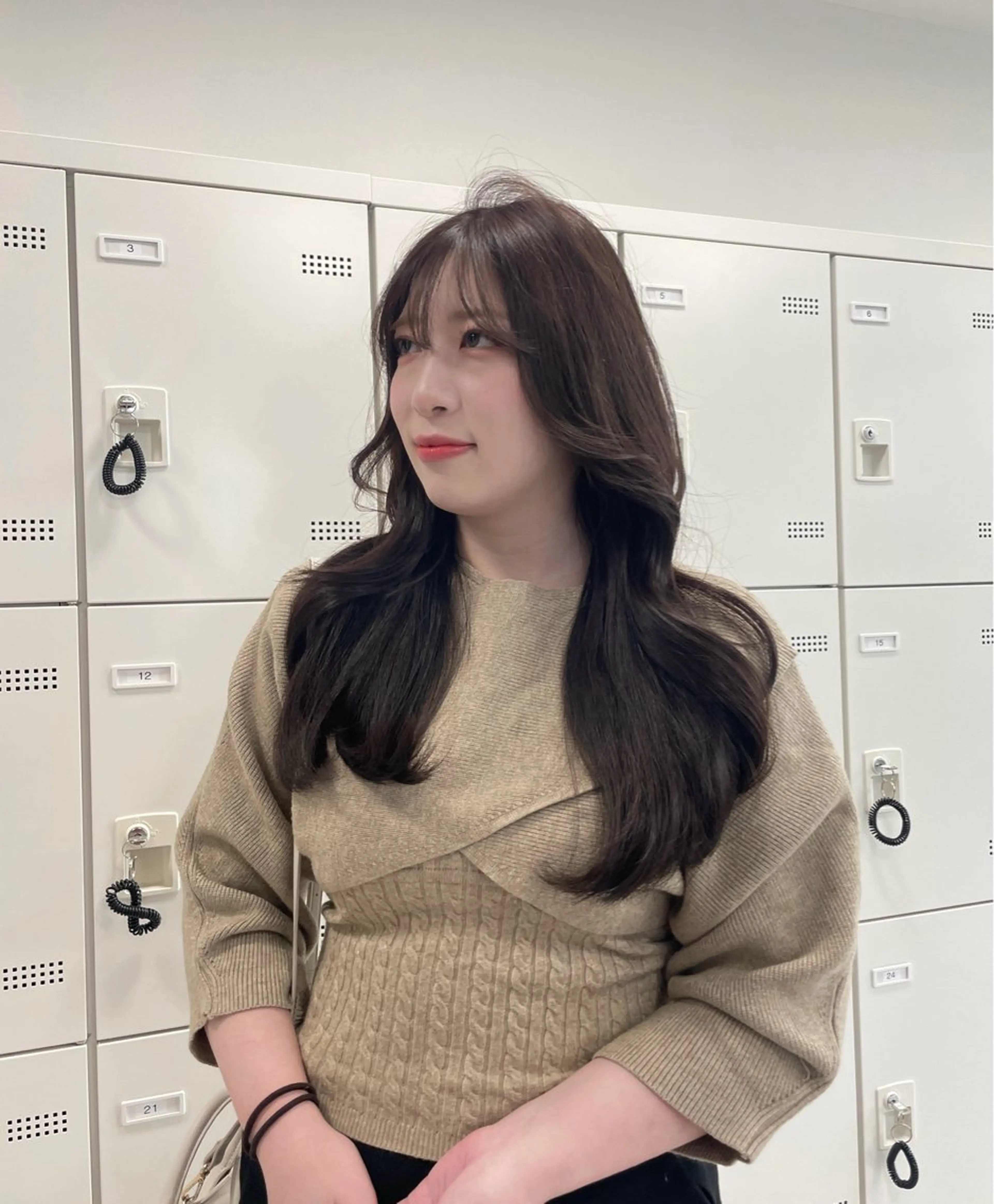 セミロング ヘアカラー MOE 福岡韓国ヘア✧︎のヘアスタイル