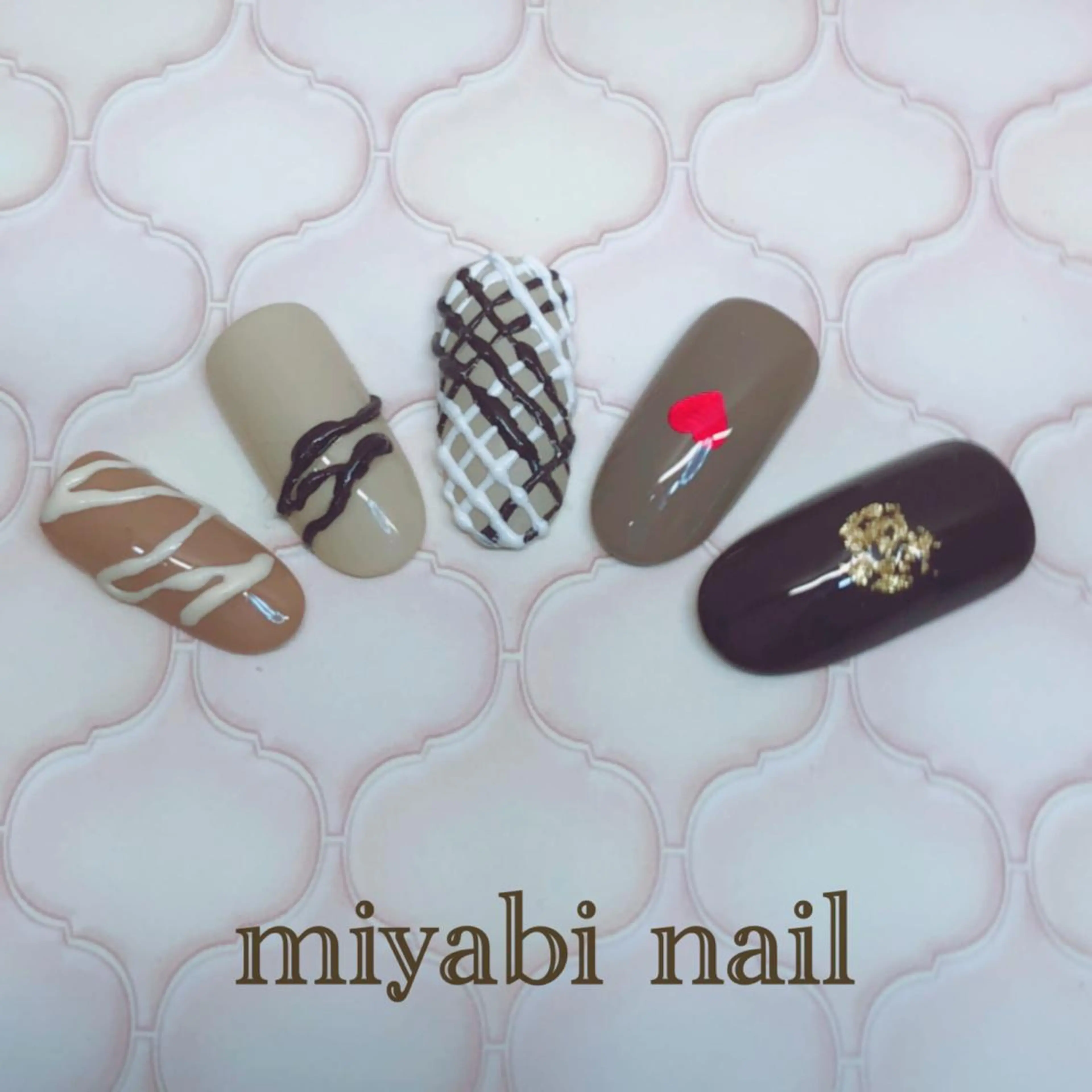 ネイル バレンタイン ハンドネイル miyabi nail 桂川駅近くのネイルデザイン