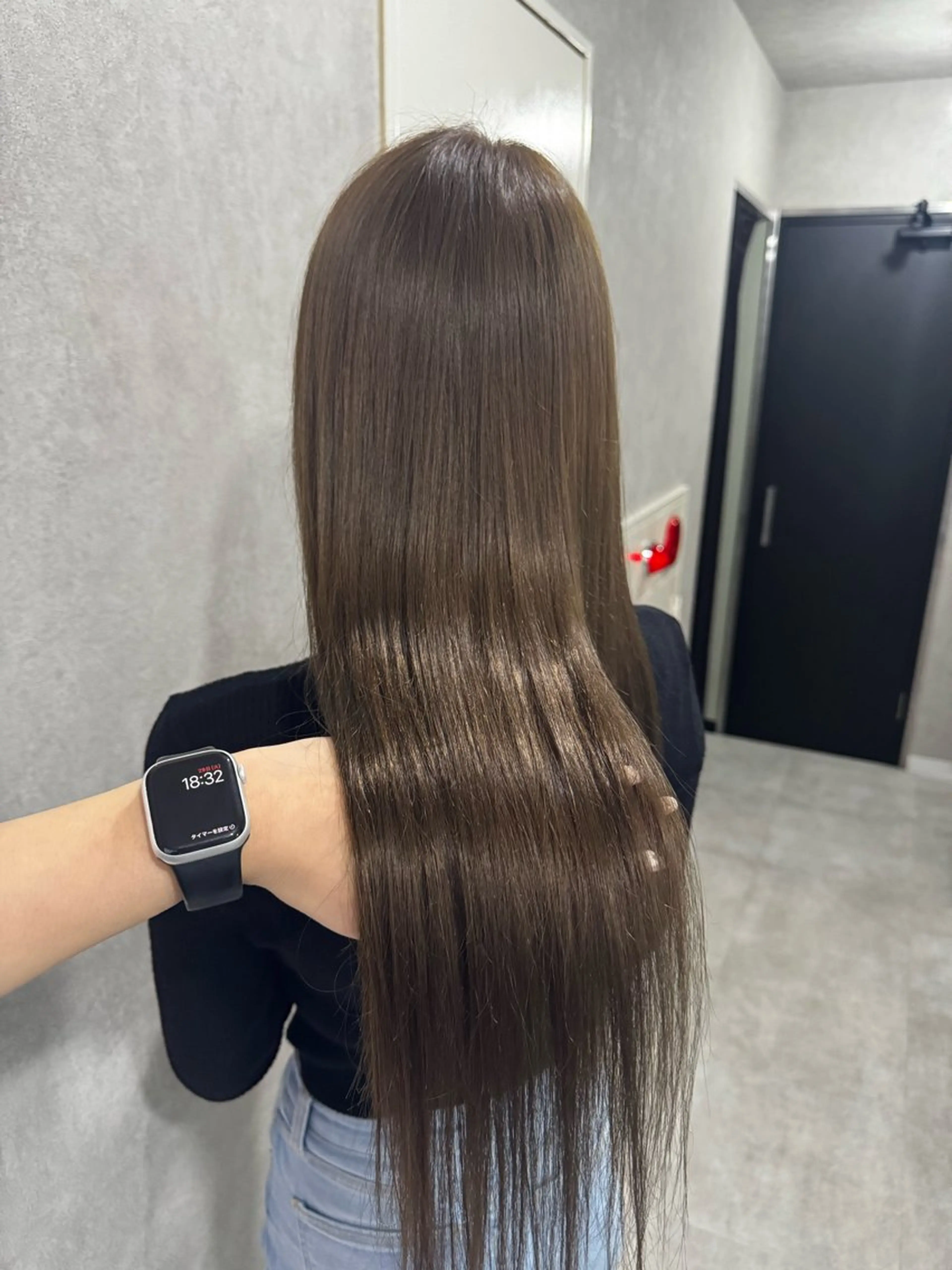 ロング カラー アッシュ アッシュブラウン ベージュカラー 黒髪 ブリーチ 赤み無し柔らかカラー 【梅田】madokaのヘアスタイル