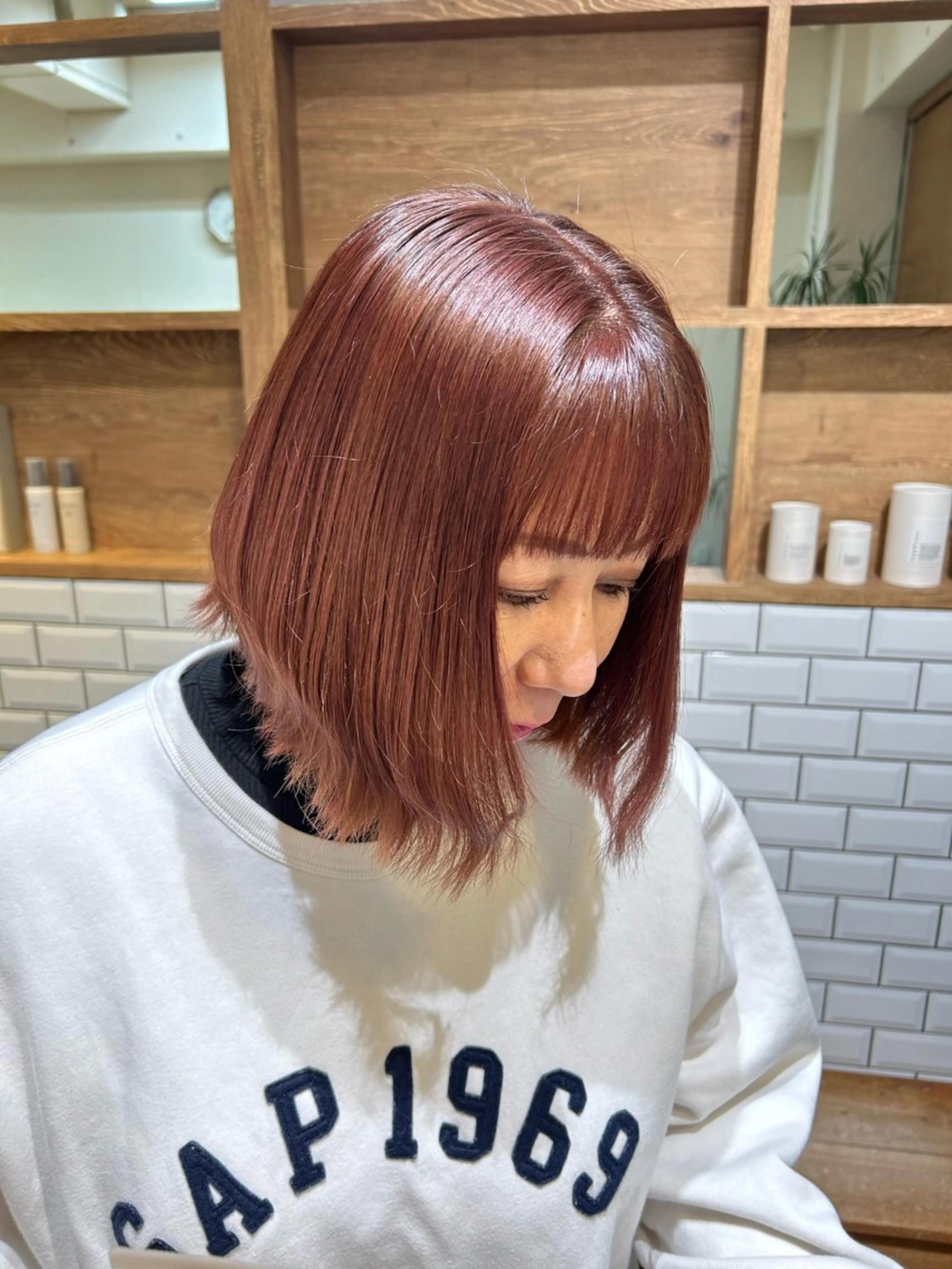 カラー カシス ピンクカラー 🍒おおさわ せいら🍒のヘアスタイル