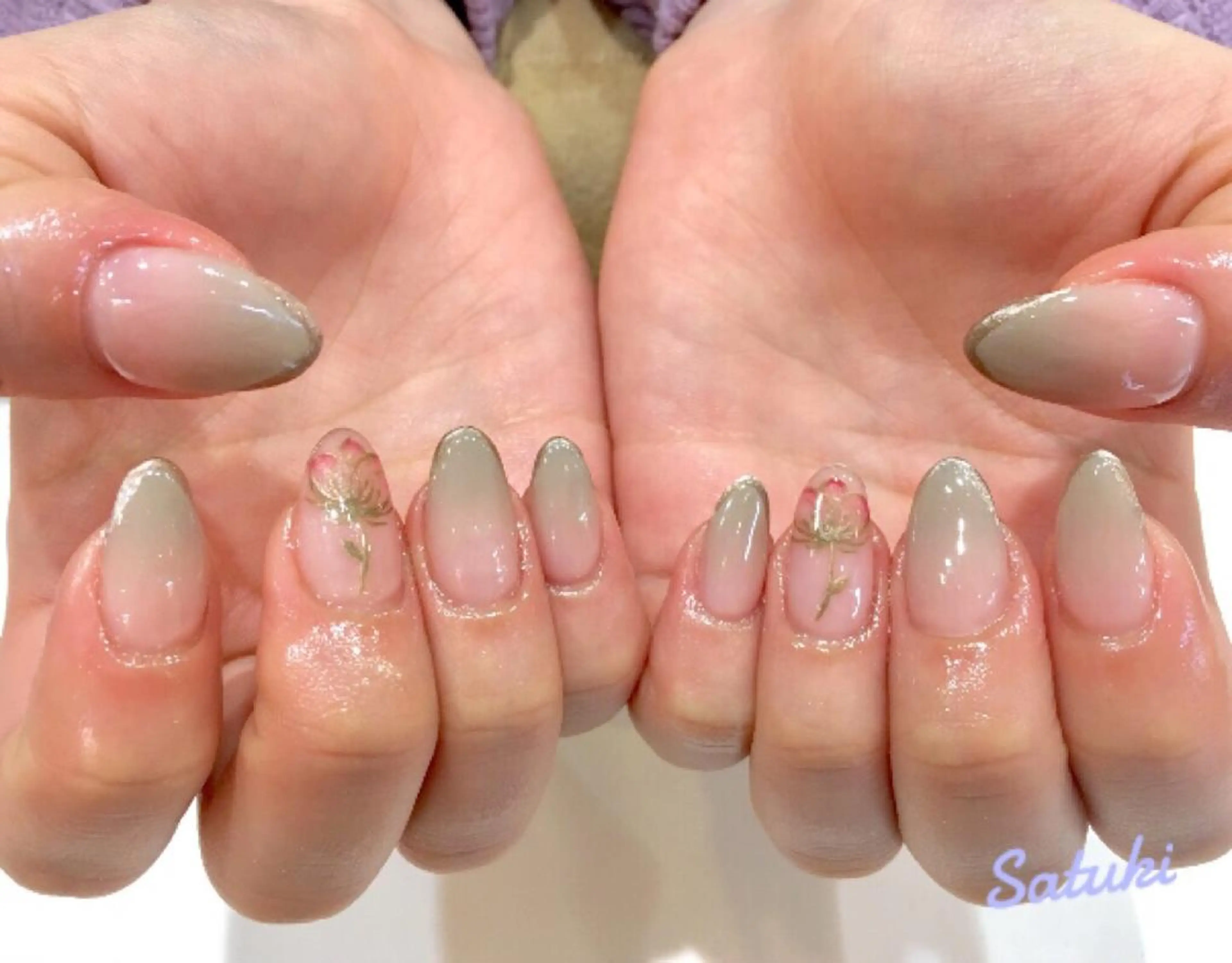 ネイル アートネイル フラワーネイル グラデーション Bochi Bochi所属・nail salon BochiBochiのネイルデザイン