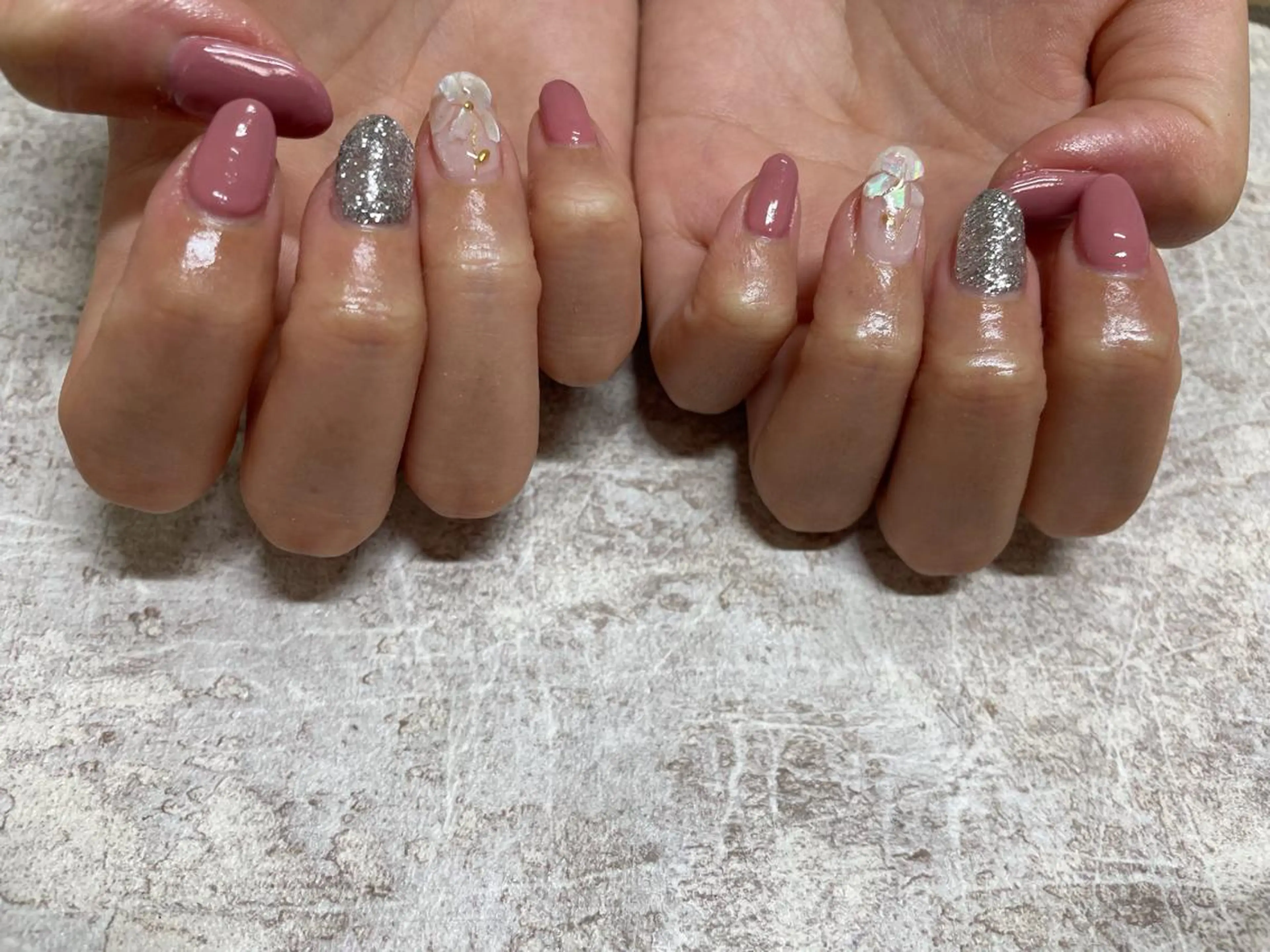 ネイル ピンク ハンドネイル Mogu nail 二子玉川のネイルデザイン