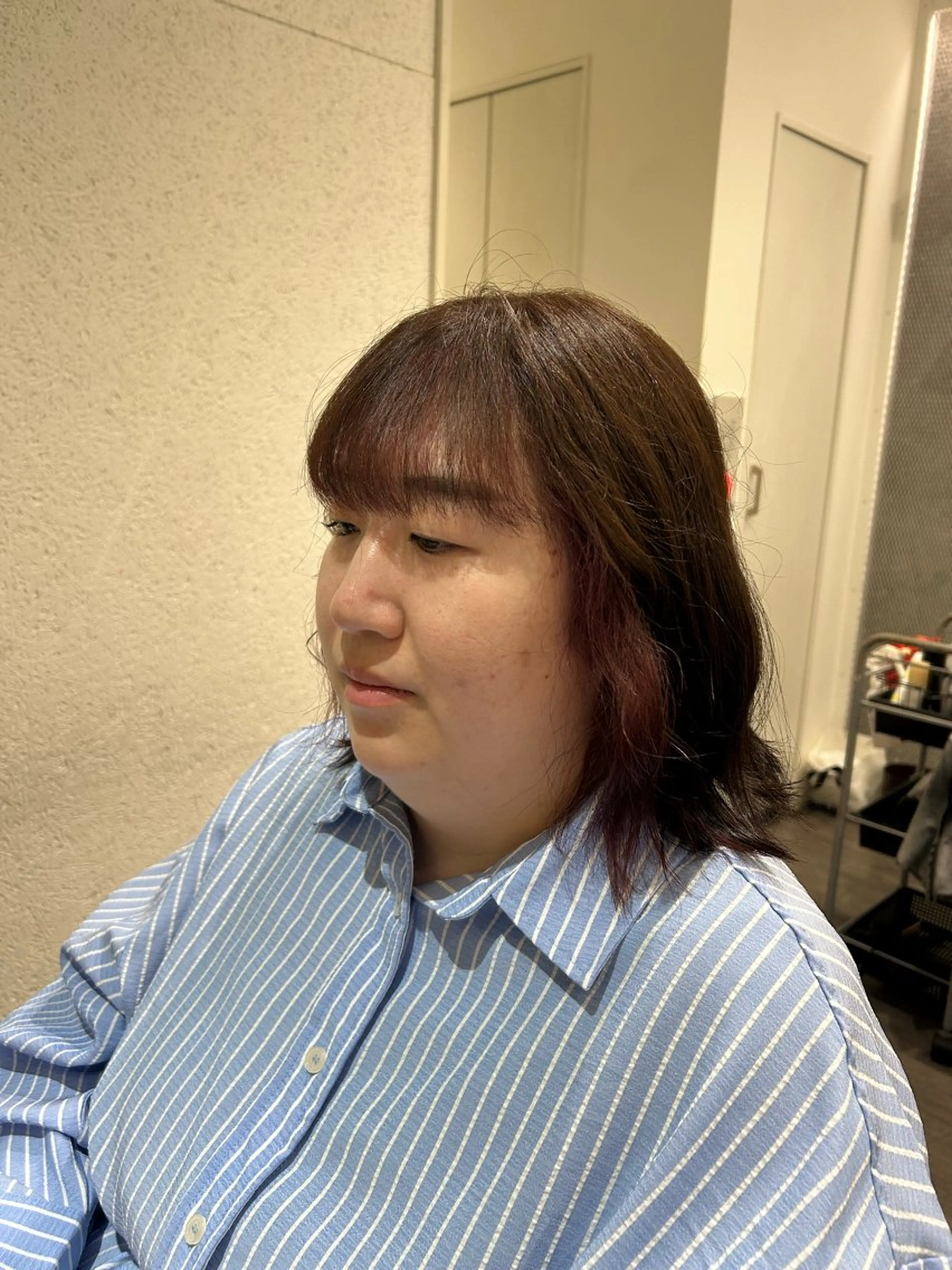 ミディアム カラー ヘアアレンジ デザインカラー ピンクカラー ヘアカラー トリートメント cocotte 💟草間紫音💟のヘアスタイル