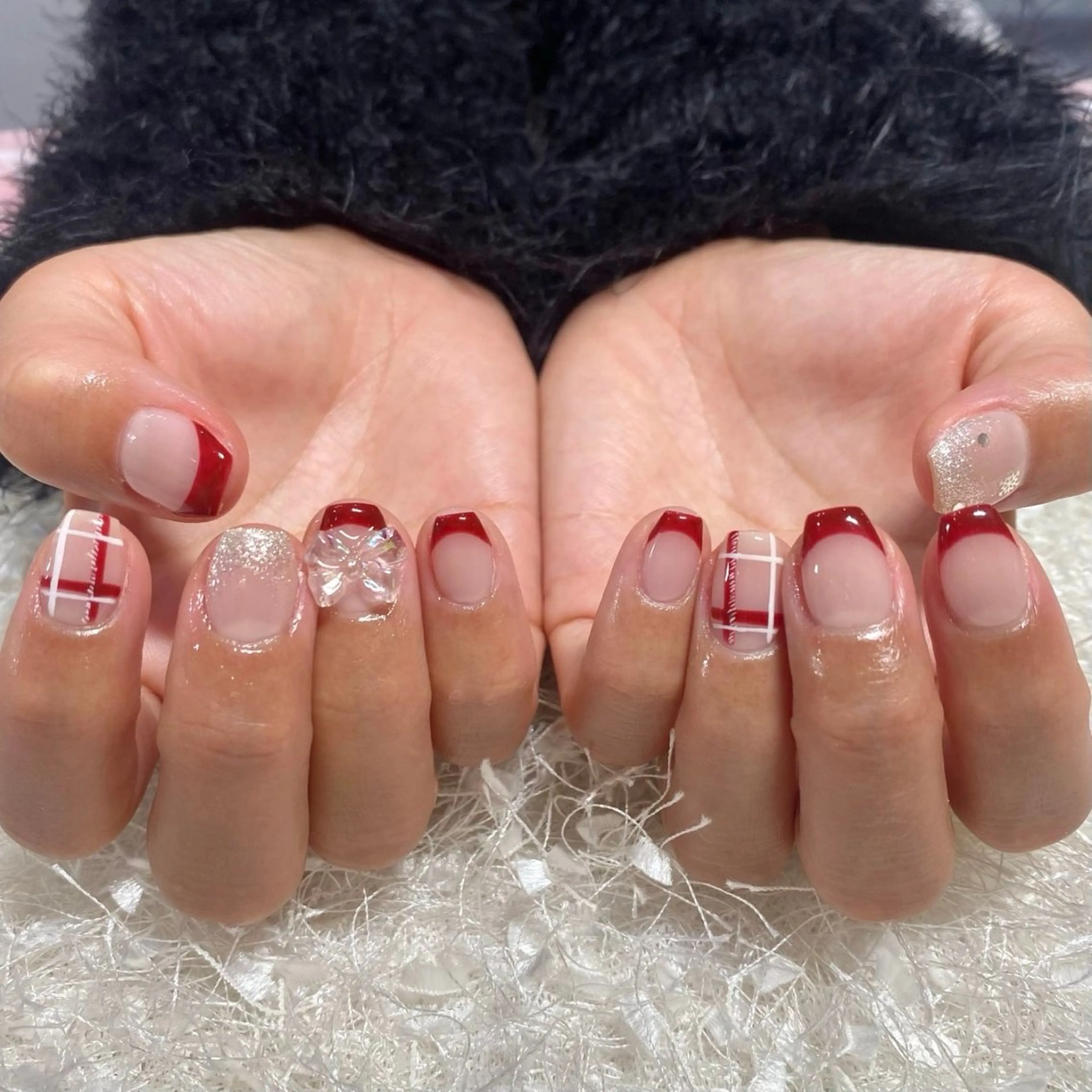 ネイル 成人式 長さ出し フレンチネイル ジェルネイル グラデーション ハンドネイル Nail&eye Belire 新宿のネイルデザイン