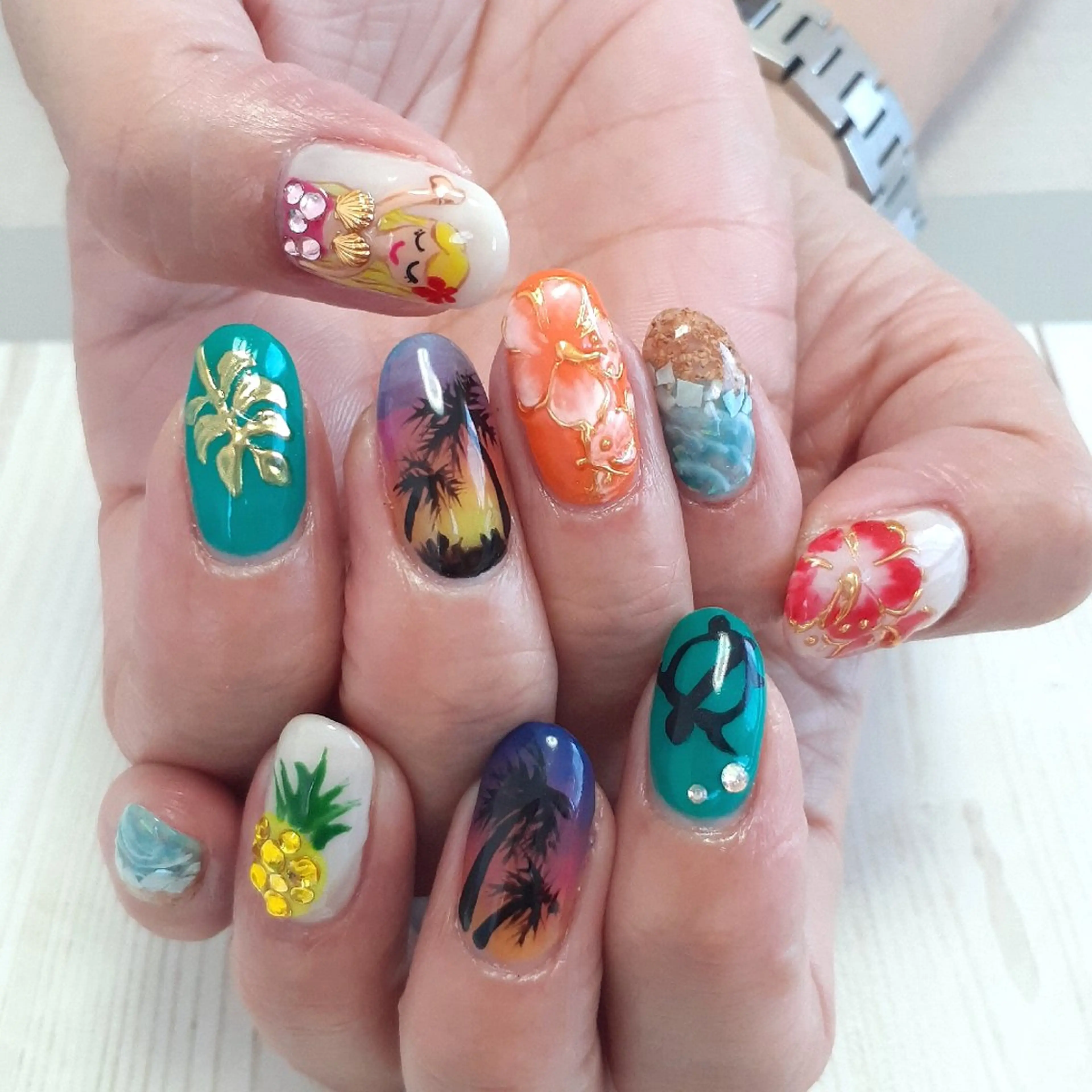 ネイル 夏ネイル ハンドネイル 池元 真由美のネイルデザイン