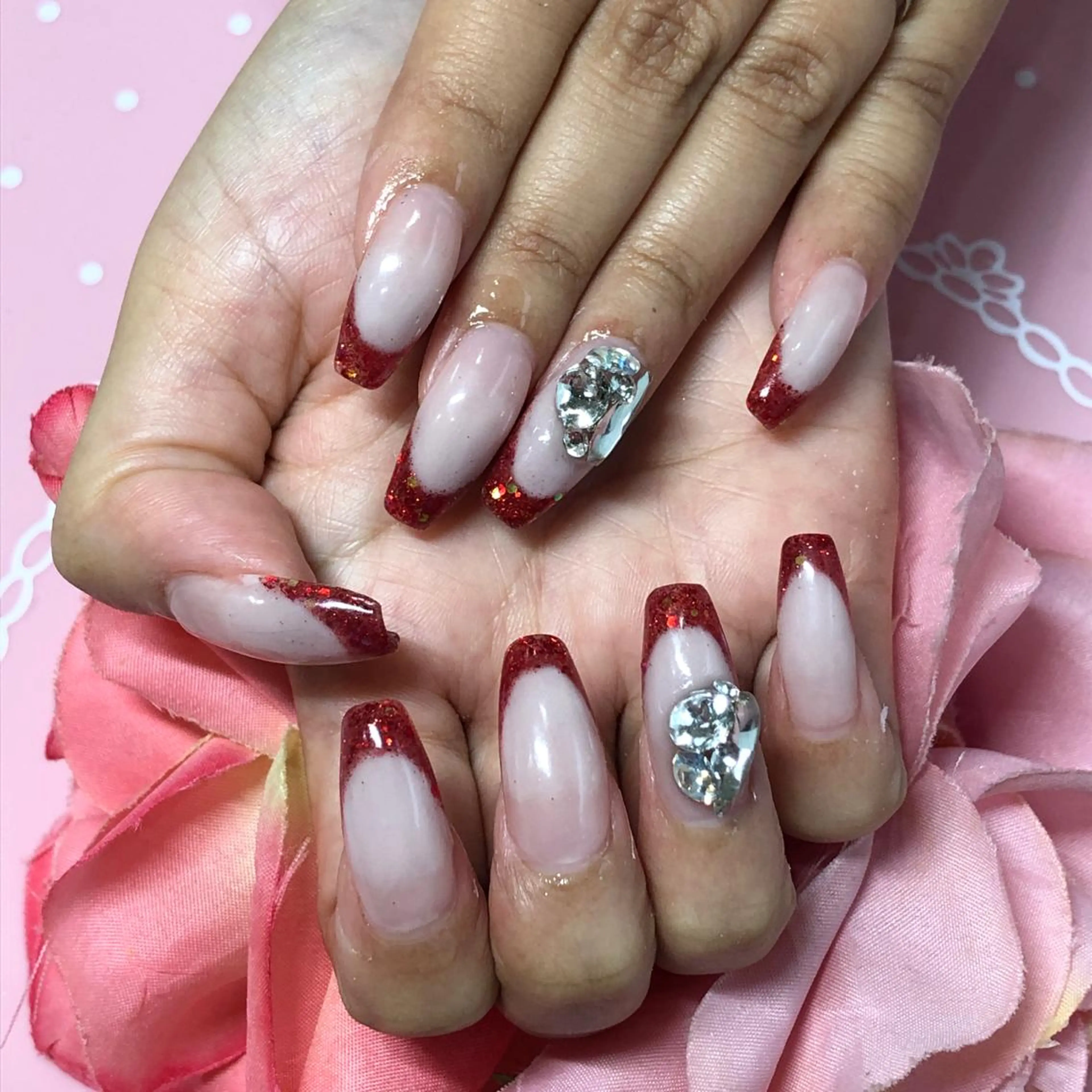 ミディアム ネイル フレンチネイル ハンドネイル 《LB》ラブリエ Nail&eyeのマツエク・マツパデザイン