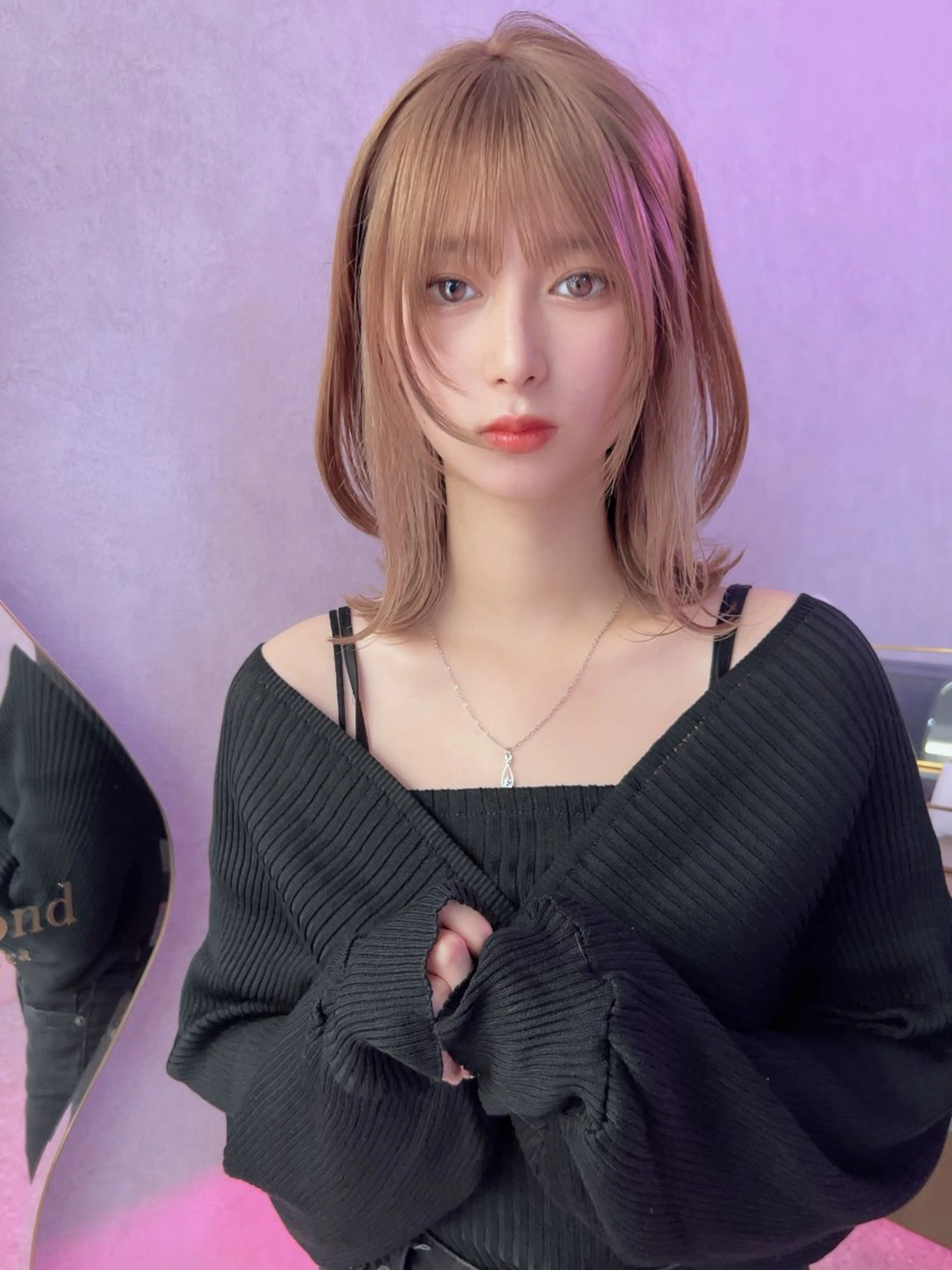 ミディアム ヘアカラー トリートメント ハイトーンヘア れおん🌙のヘアスタイル