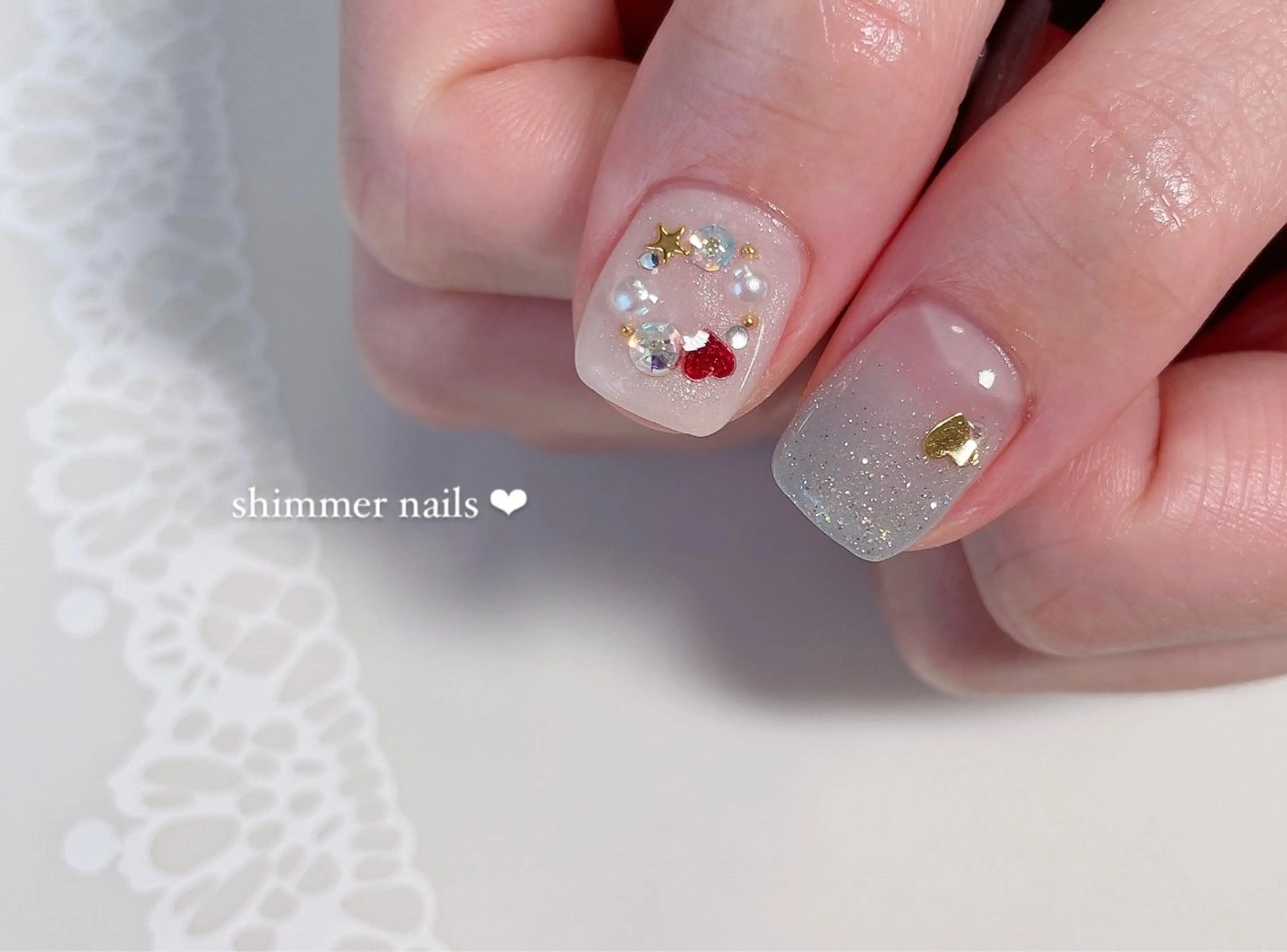 ネイル 冬ネイル クリスマス shimmer nailsのネイルデザイン