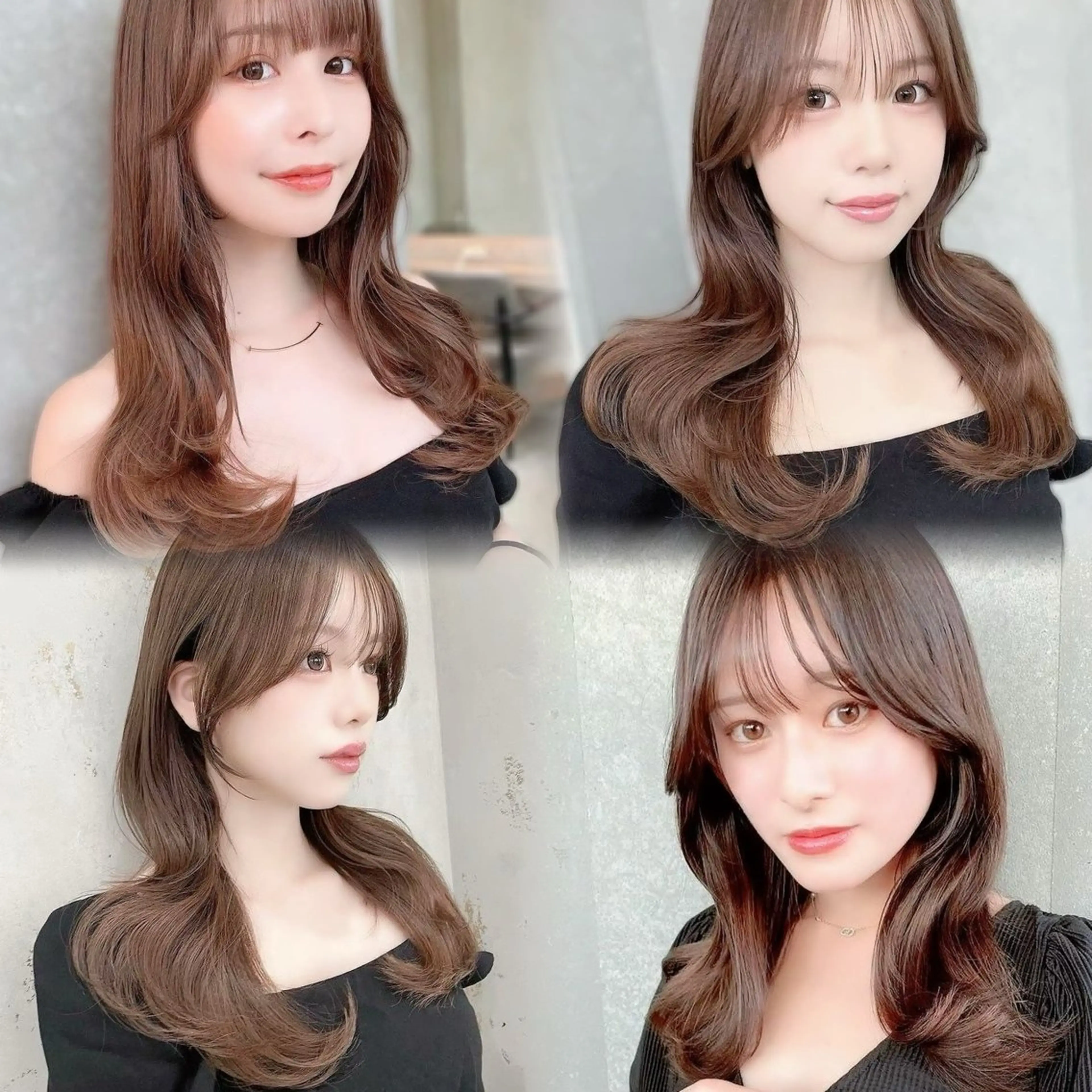 ロング くびれヘア 顔周りカット 韓国風ヘア レイヤーカット サイドバング カット ヘアカラー 韓国ヘア/レイヤー/ 前髪/髪質改善/石川のヘアスタイル