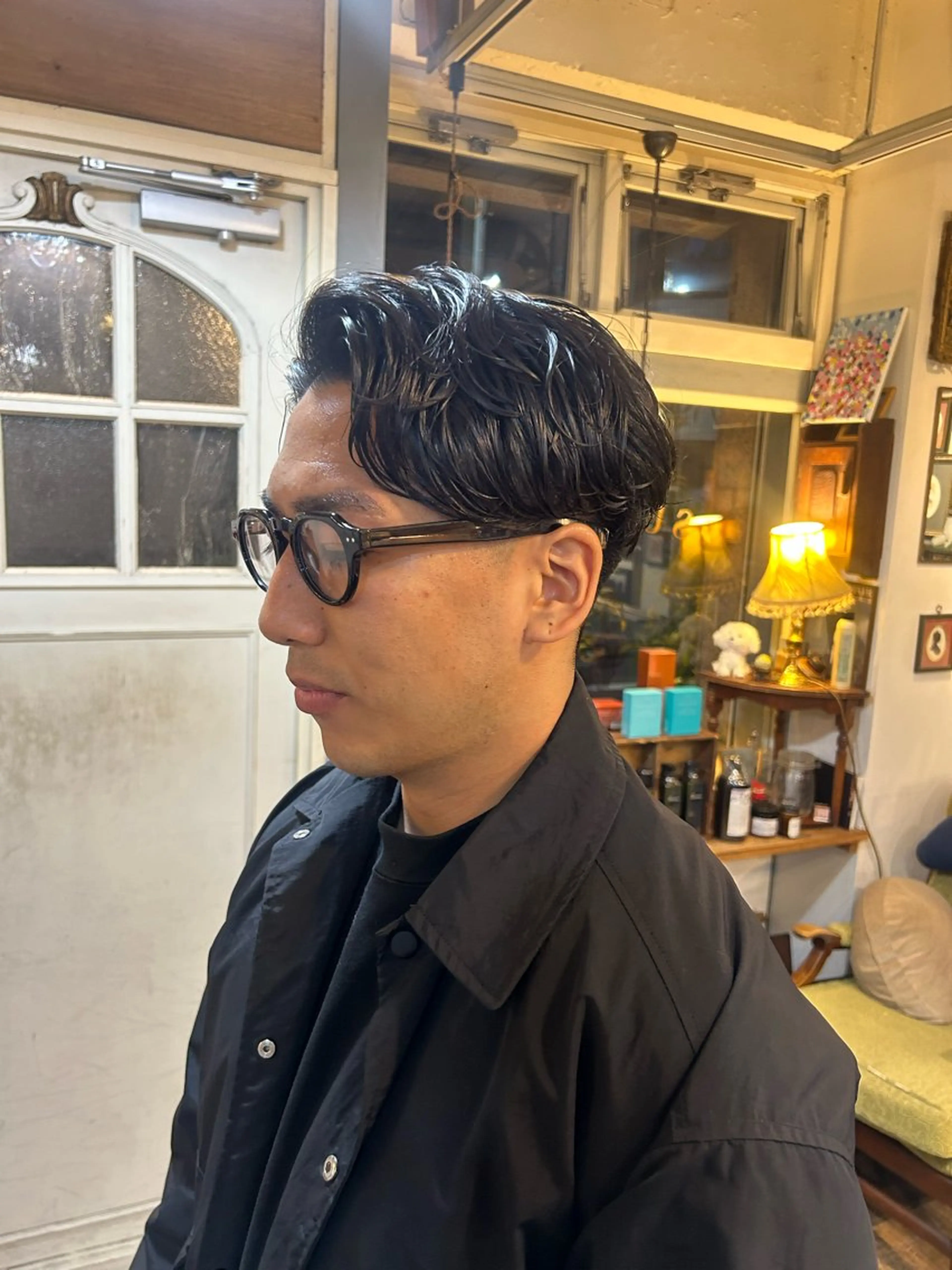 ショート パーマ メンズ カット パーマ 清水千優/パーマ/透 明感カラー/メンズのヘアスタイル