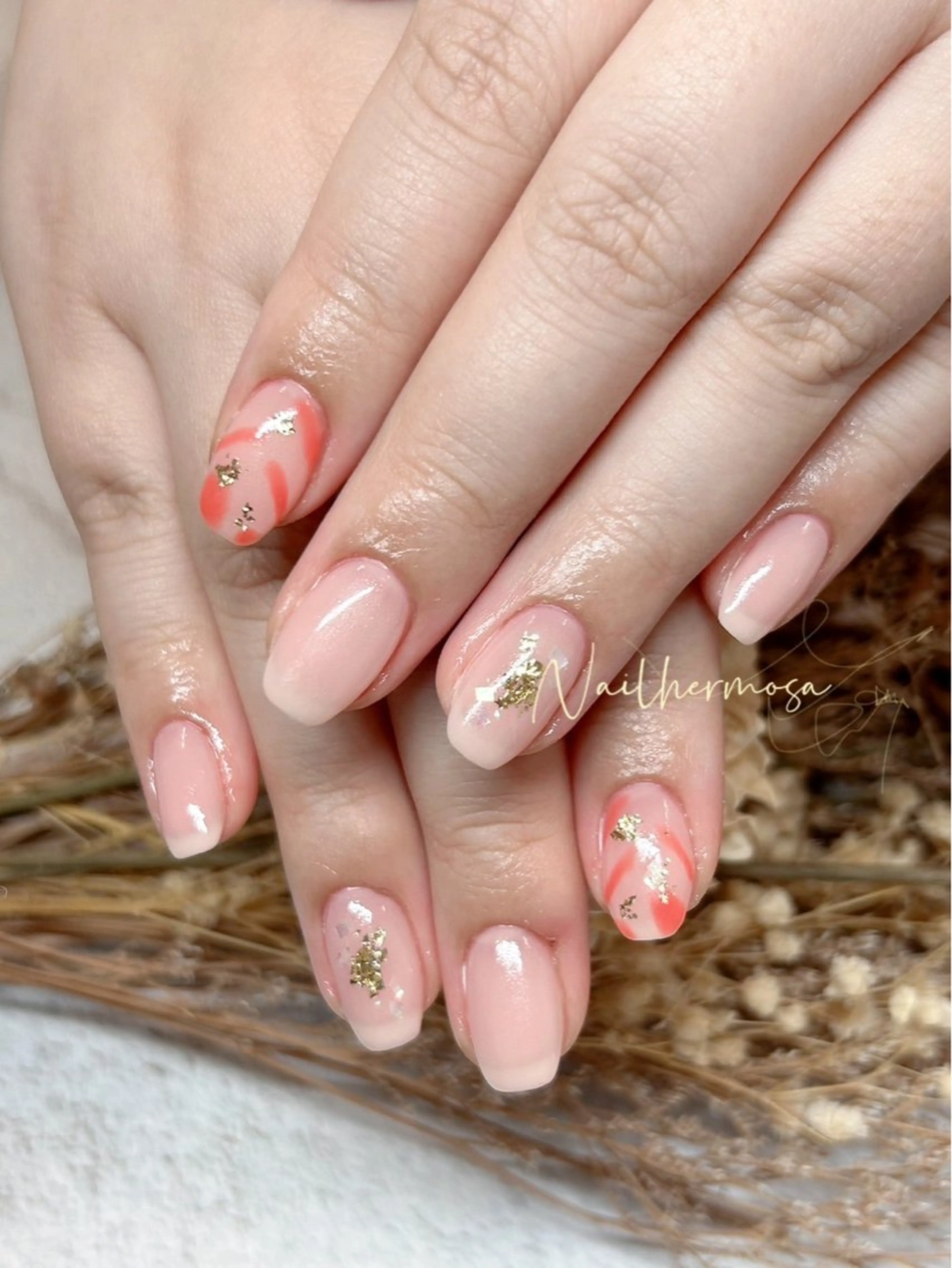 ネイル 長さ出し フラッシュネイル フットネイル ジェルネイル マグネットネイル ハンドネイル エルモサ YURIKAのネイルデザイン