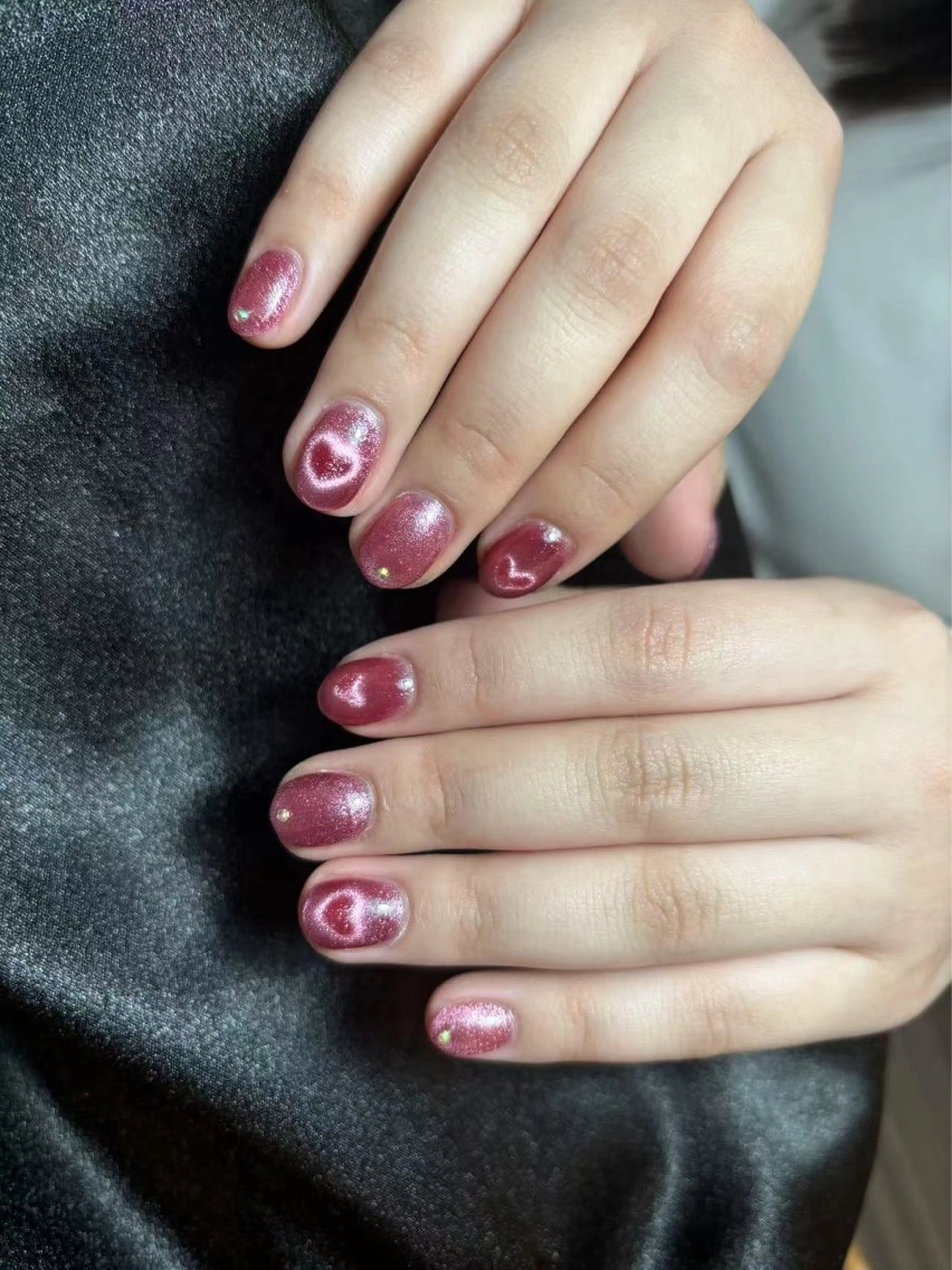 【2級持ち研修ネイリスト】ハートマグネットワンカラー¥3600の写真