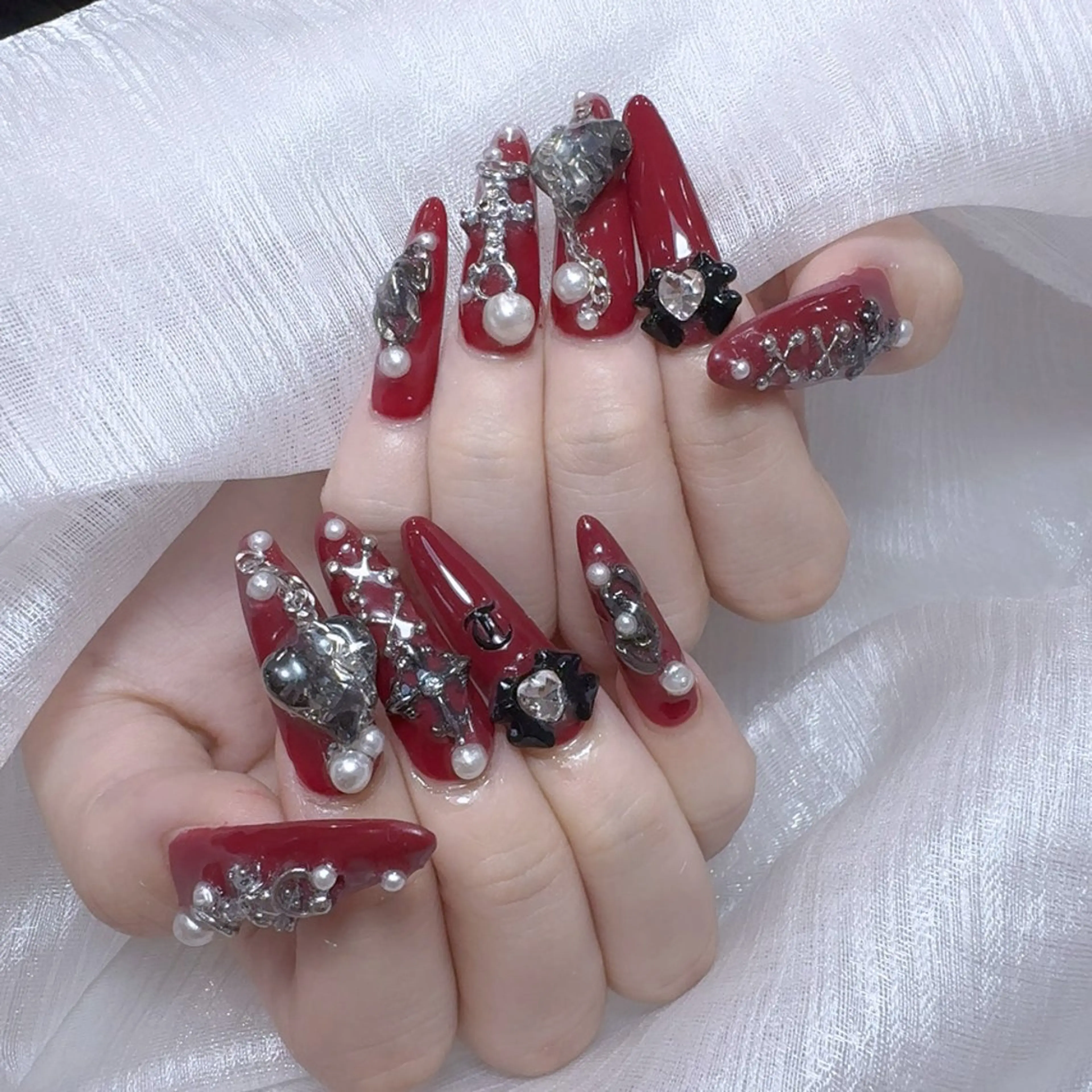 ネイル アートネイル フラッシュネイル フレンチネイル ジェルネイル ガラスフレンチ ハンドネイル You&Me Yukiのネイルデザイン