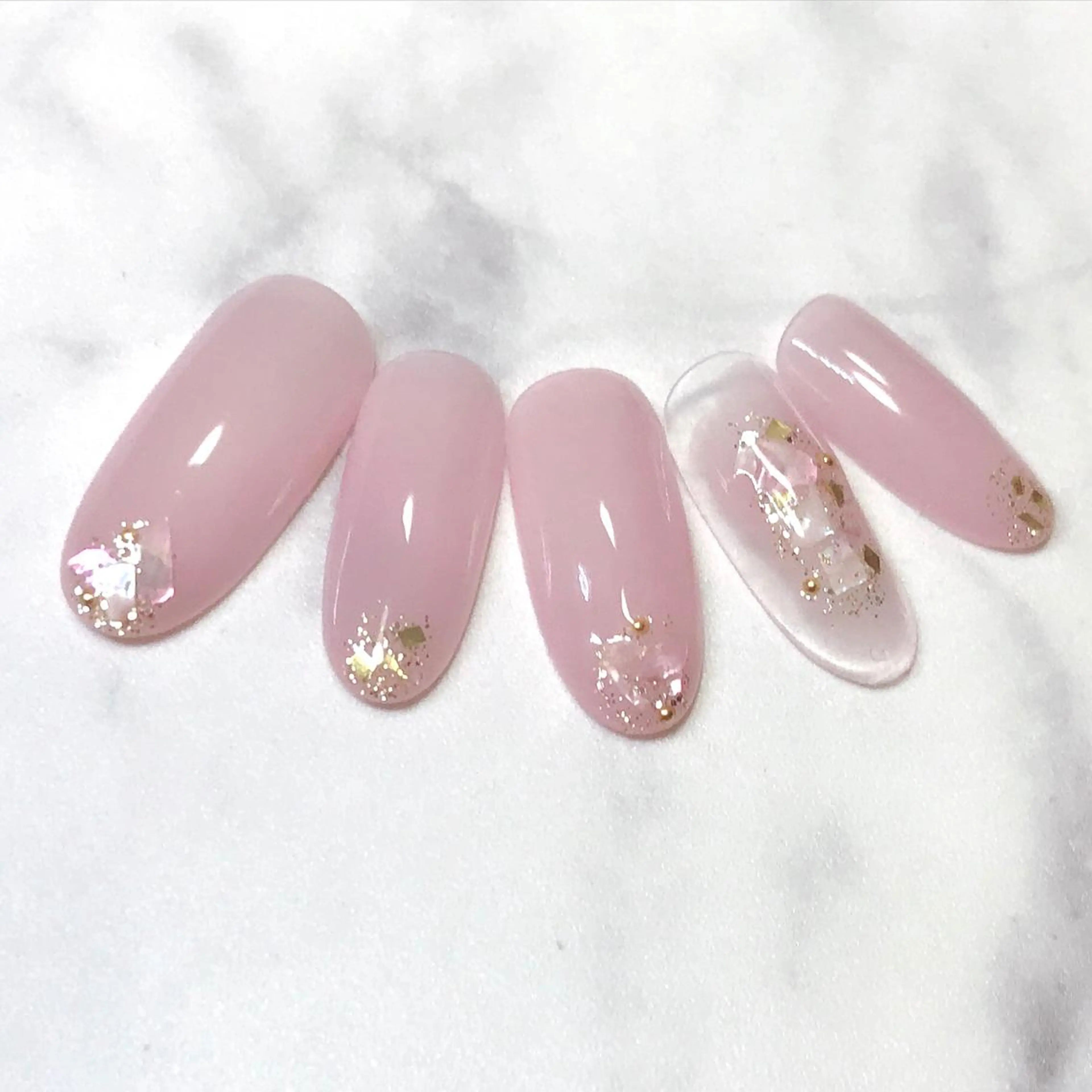 ネイル クリアネイル オフィスネイル ワンカラーネイル ピンク シンプルネイル ステラ marikominoのネイルデザイン