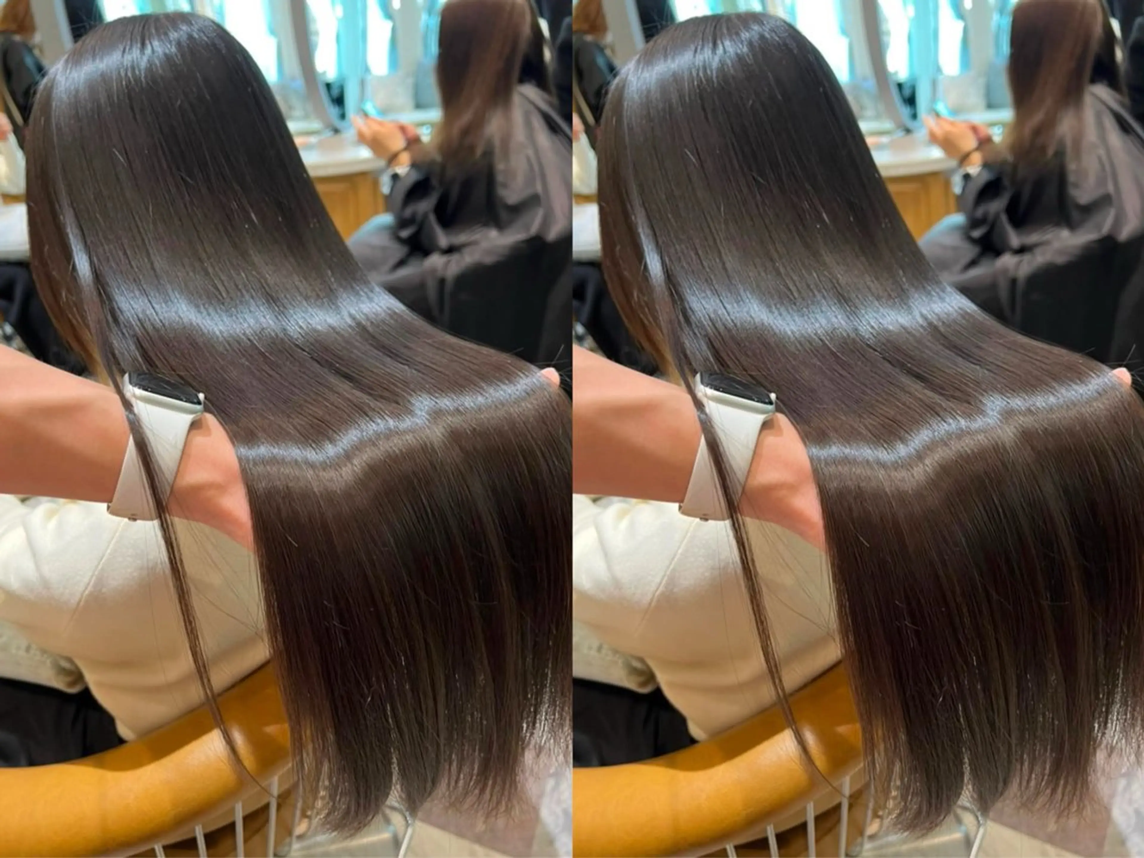 カラー ゆらんちょ/ブリーチ 無w/縮毛矯正/暖色のヘアスタイル