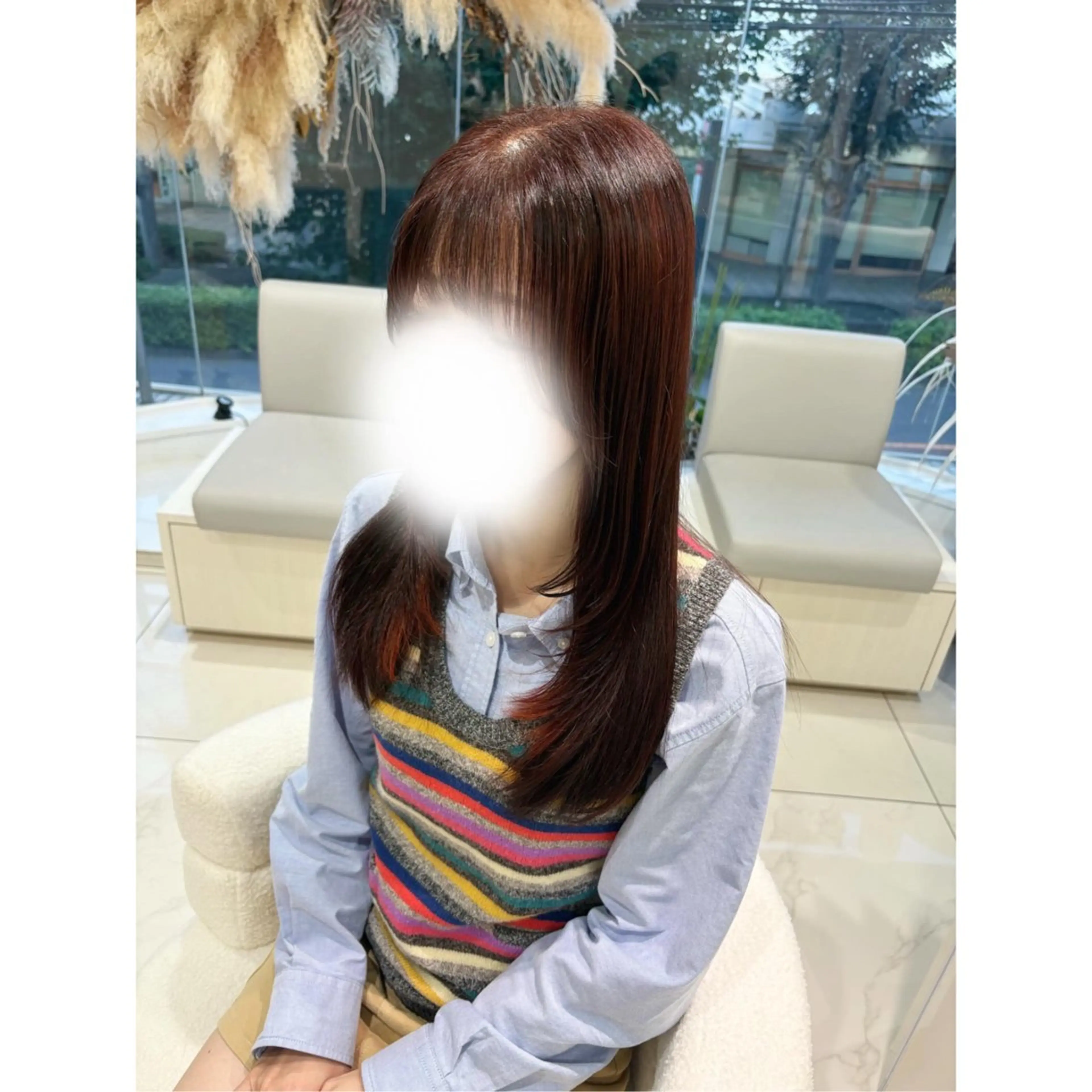 ロング カラー カット ヘアカラー 韓国ヘア 🎀中川綾乃🎀のヘアスタイル