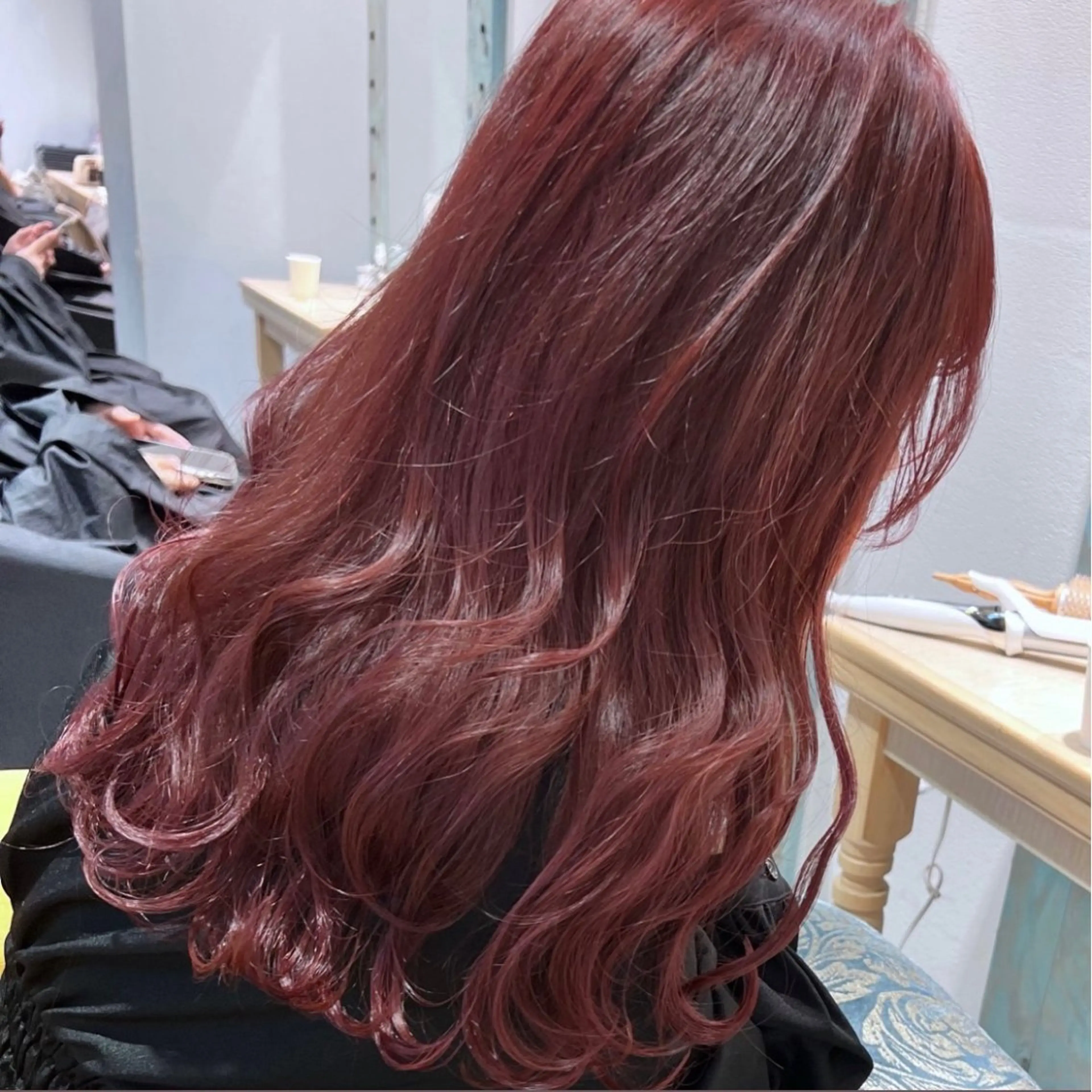 ロング ヘアカラー トリートメント 顔周り\エクステ\ 透明感カラー\まりんのヘアスタイル